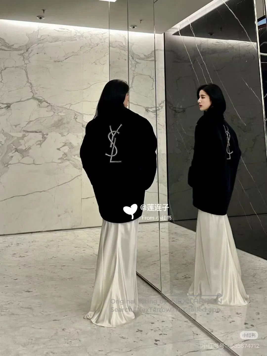 Saint Laurent Paris Saint Laurent Rhinestone Logo Velvet Coat. Size M / US 6-8 / IT 42-44 - 9 Thumbnail