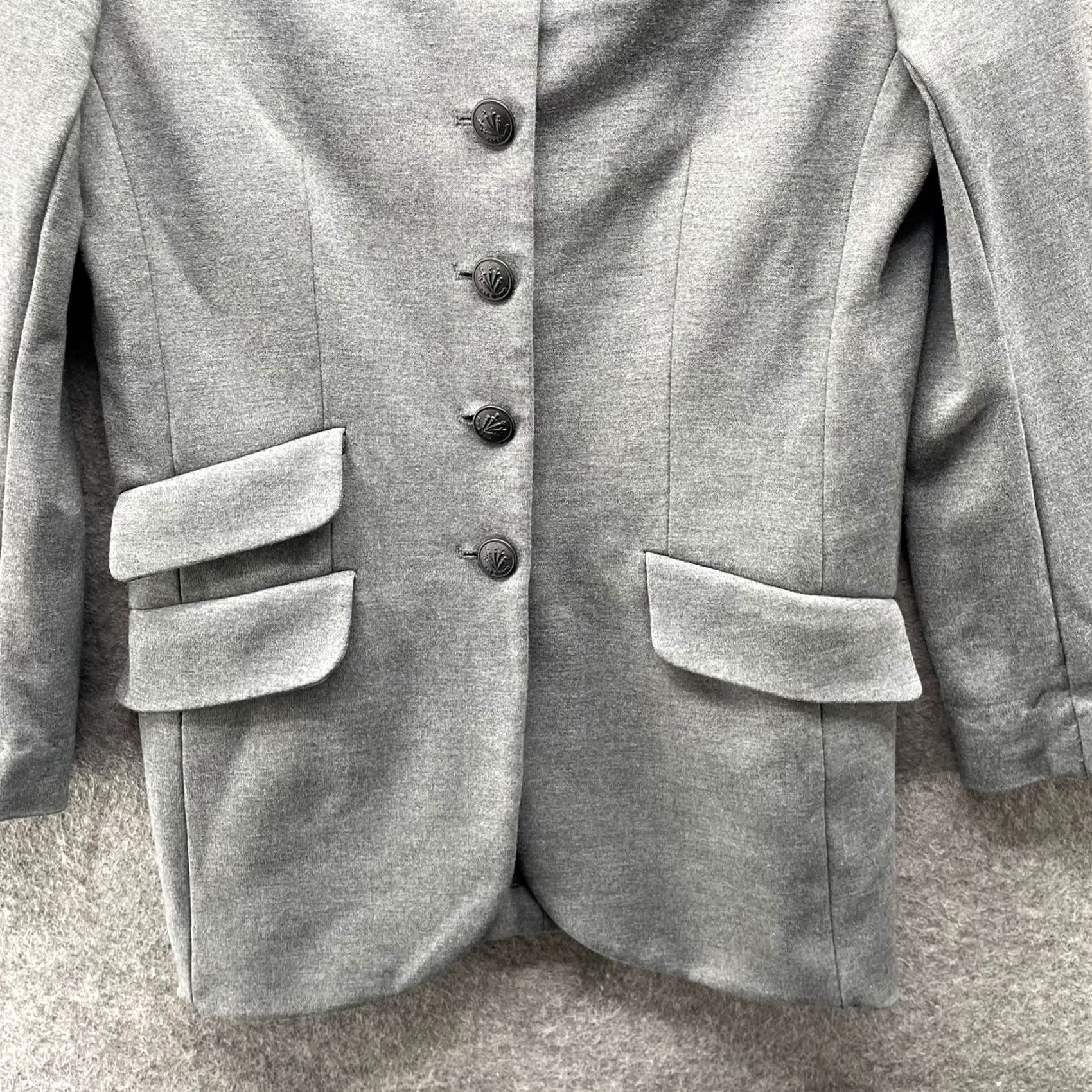 Rag & Bone Rag & bone Knit Military Jacket Womens 4 Gray Button Front Blazer Knit Viscose Stretch Ponte Pockets Long Sleeve Mid-Length Slim Size S / US 4 / IT 40 - 4 Thumbnail