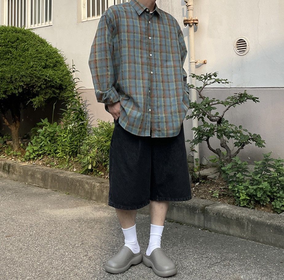 Beams Plus 2S1 Studio Loosefit Summer Check Plaid Pocket Shirt Size US M / EU 48-50 / 2 - 12 Thumbnail