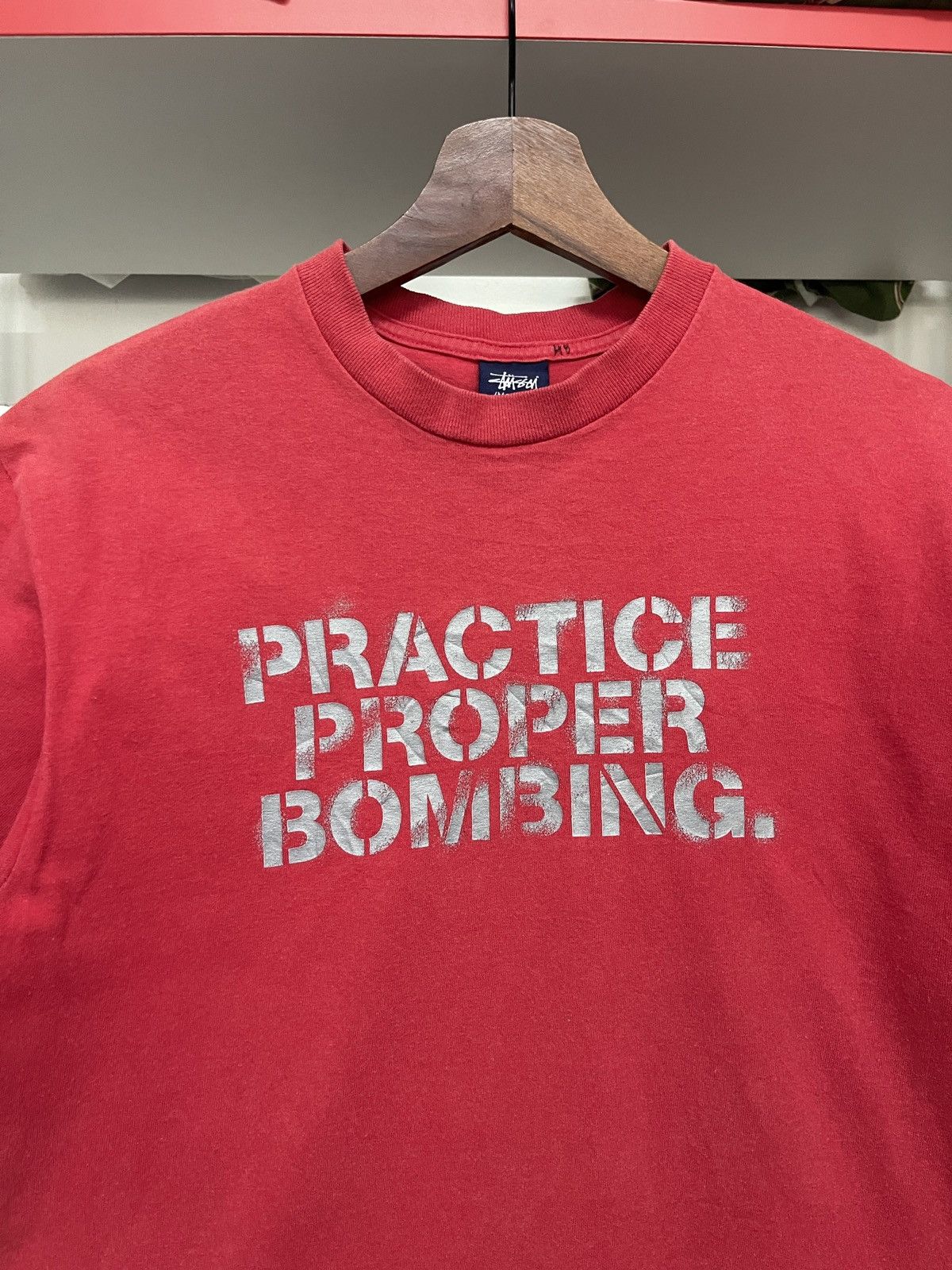 Stussy Vintage 90s Stussy Practice Proper Bombing Graphic Tee Size US M / EU 48-50 / 2 - 5 Thumbnail