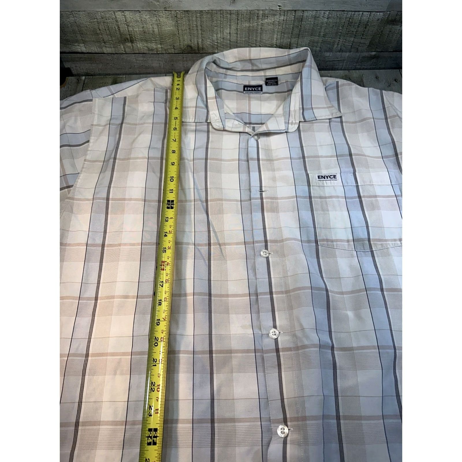 Enyce VINTAGE Enyce Button-Up Shirt Striped Blue 3XL Men 90s Short Sleeve Size US XXL / EU 58 / 5 - 5 Thumbnail