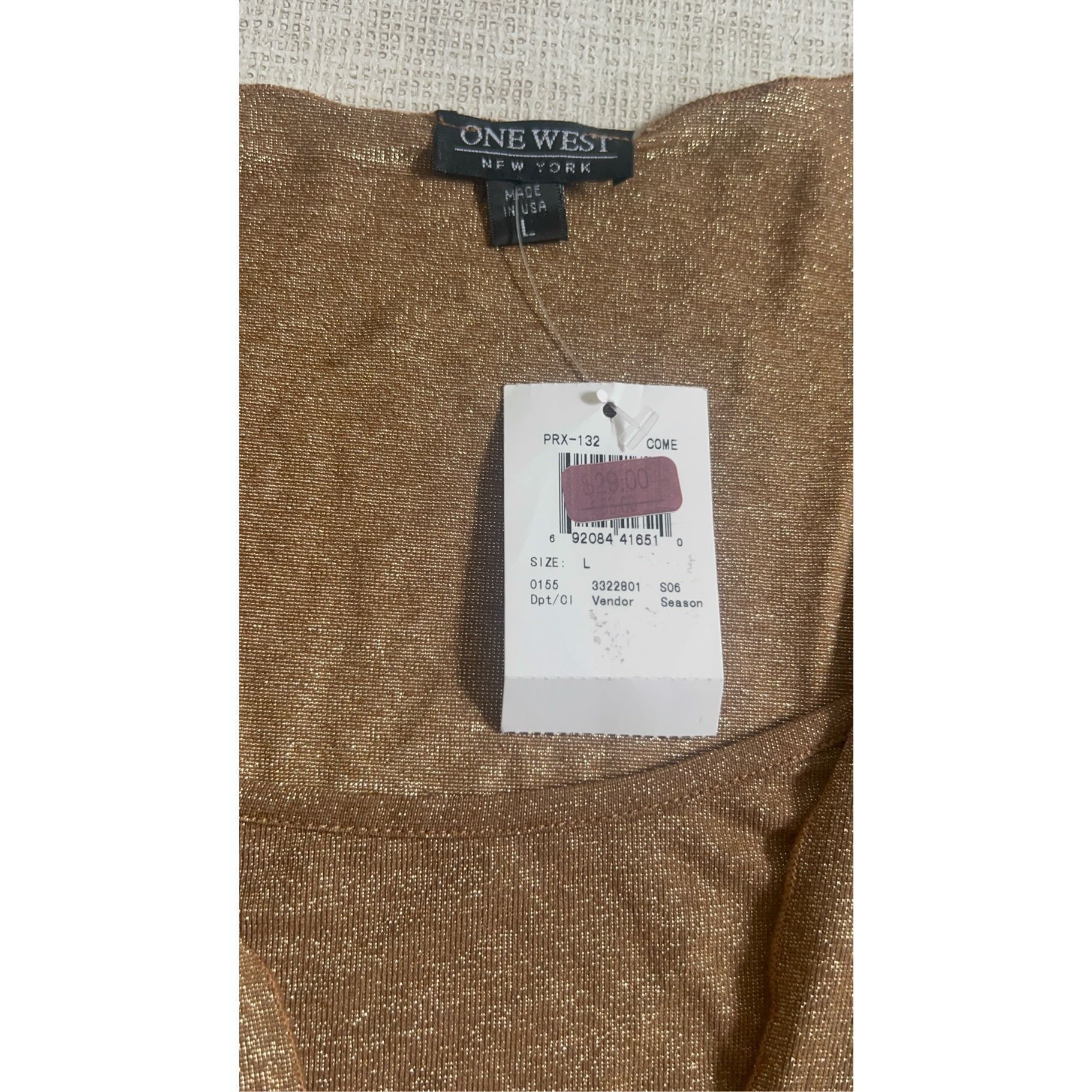 Vintage Vintage One West Brown Gold Top Large Size L / US 10 / IT 46 - 8 Thumbnail