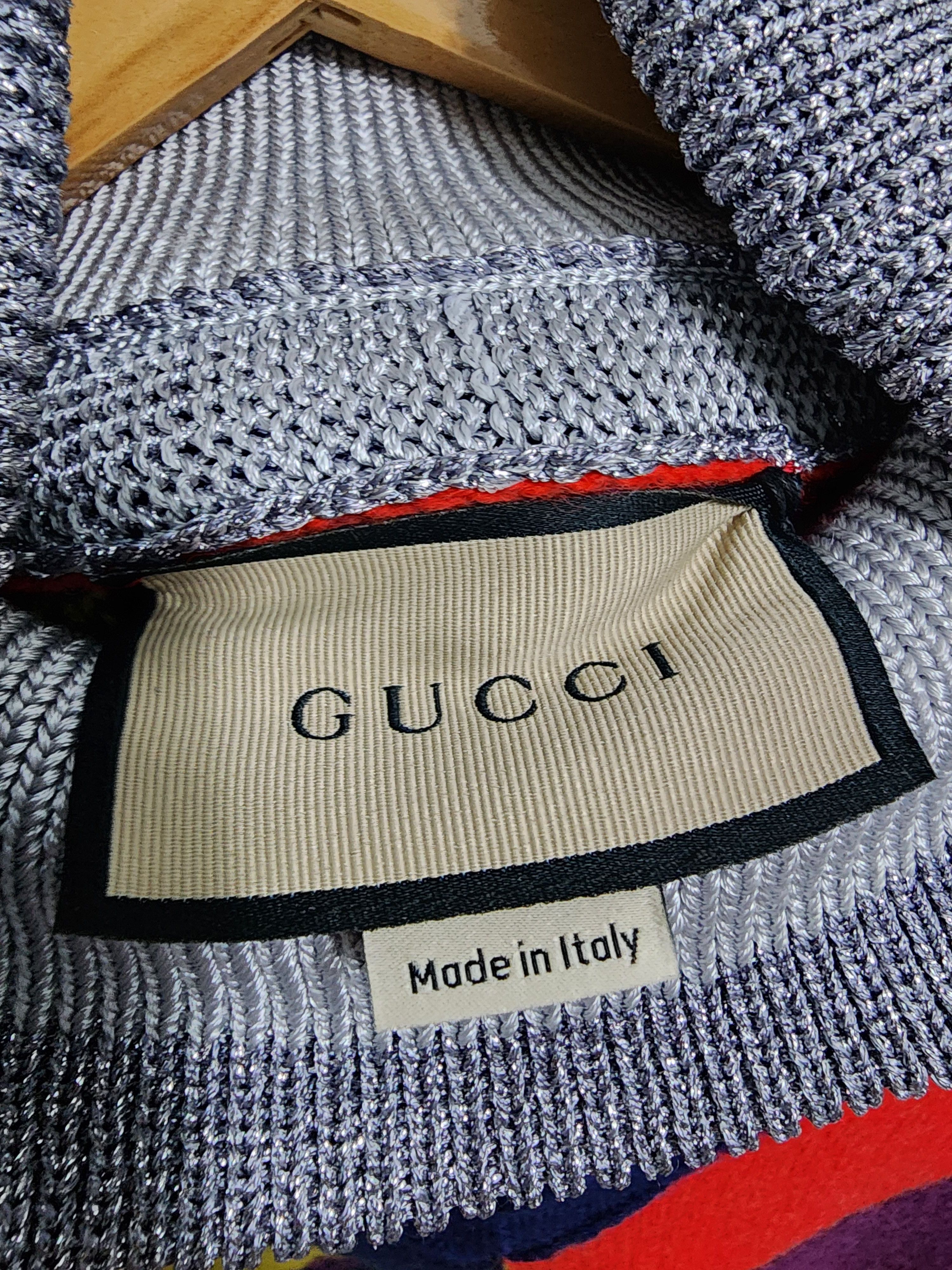 Gucci Striped Jacquard Wool Knit Sweater Size US L / EU 52-54 / 3 - 4 Thumbnail
