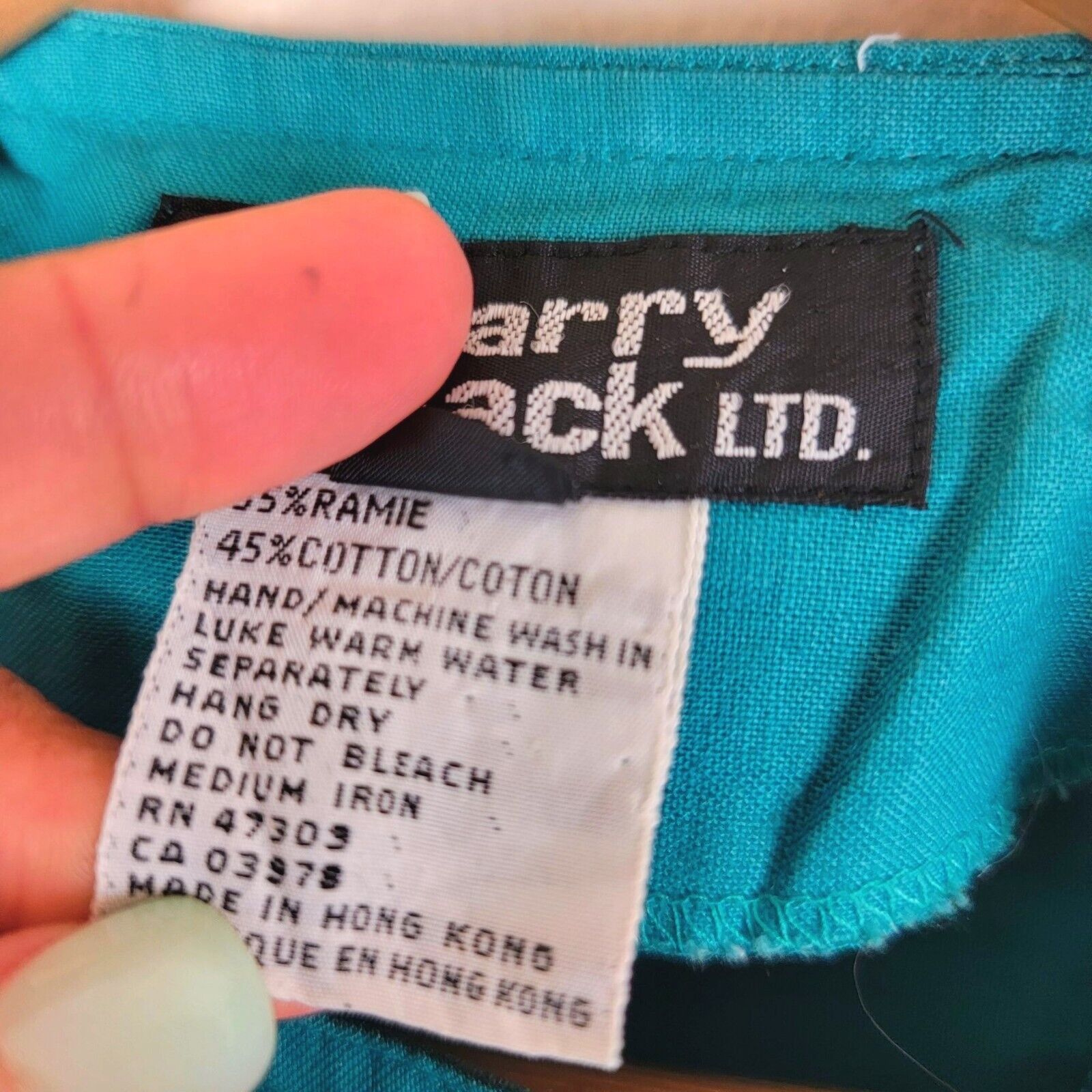 Vintage Carry Back Western Ruffle Front Button Down Shirt Teal Size M / US 6-8 / IT 42-44 - 7 Thumbnail