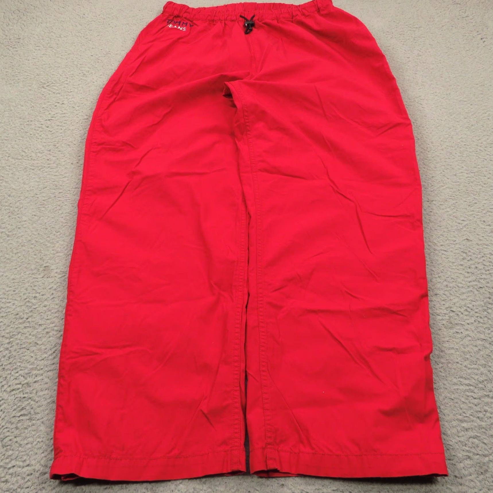 Tommy Hilfiger VINTAGE Tommy Hilfiger Baggy Pants Mens XL Y2K 10" Leg Opening Wide-Leg Grunge Tear Away 90s USA Skater Hip Hop Sports Track Pants Red Size US 36 / EU 52 - 3 Thumbnail