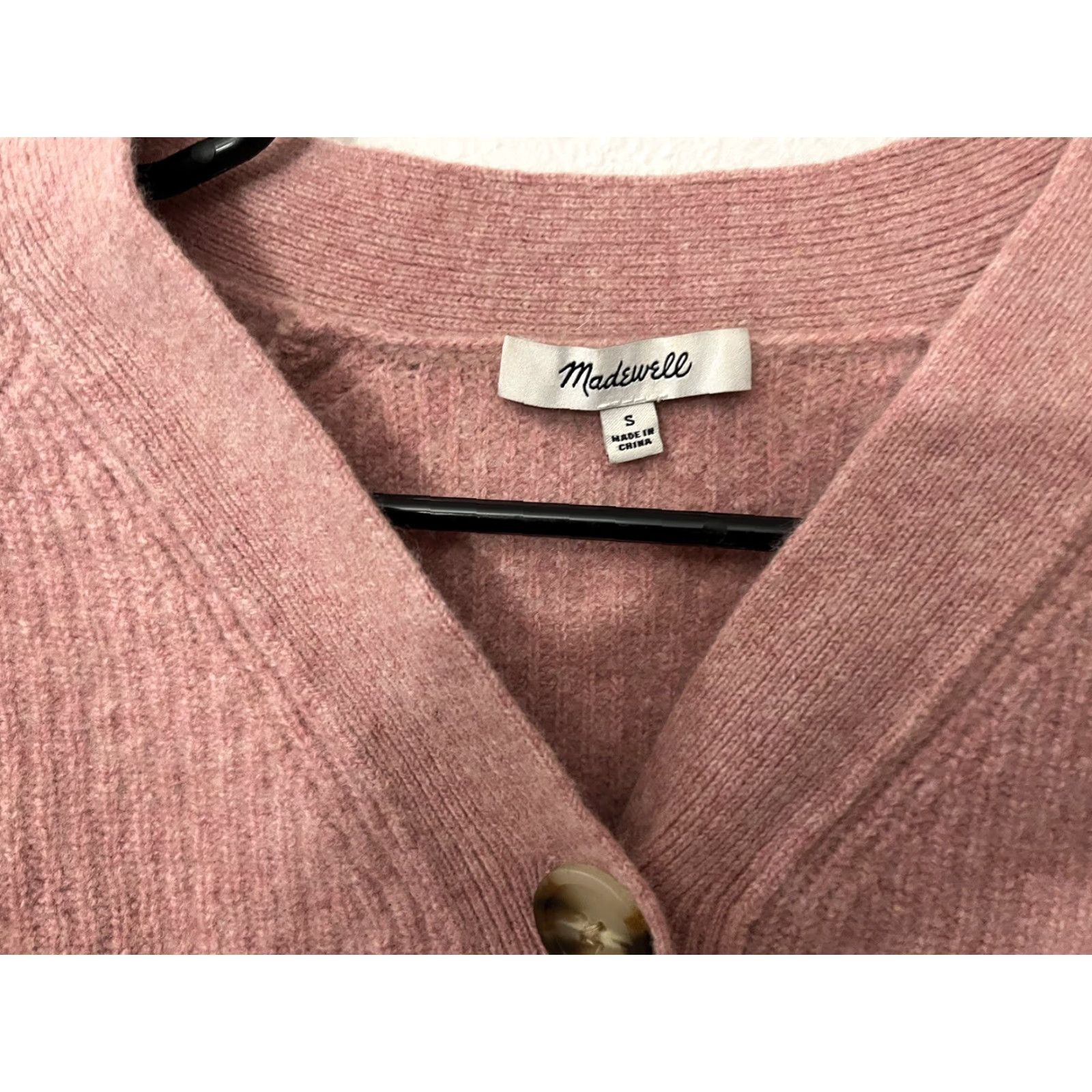 Madewell Madewell Sweater S Pink Wool Blend Ribbed Henley Relaxed 3 Button Womens Size S / US 4 / IT 40 - 2 Thumbnail