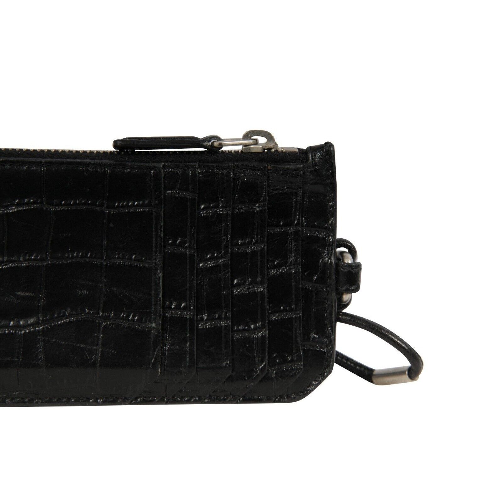 Saint Laurent Paris Embossed Crocodile Leather Wallet Card Holder Size ONE SIZE - 3 Thumbnail