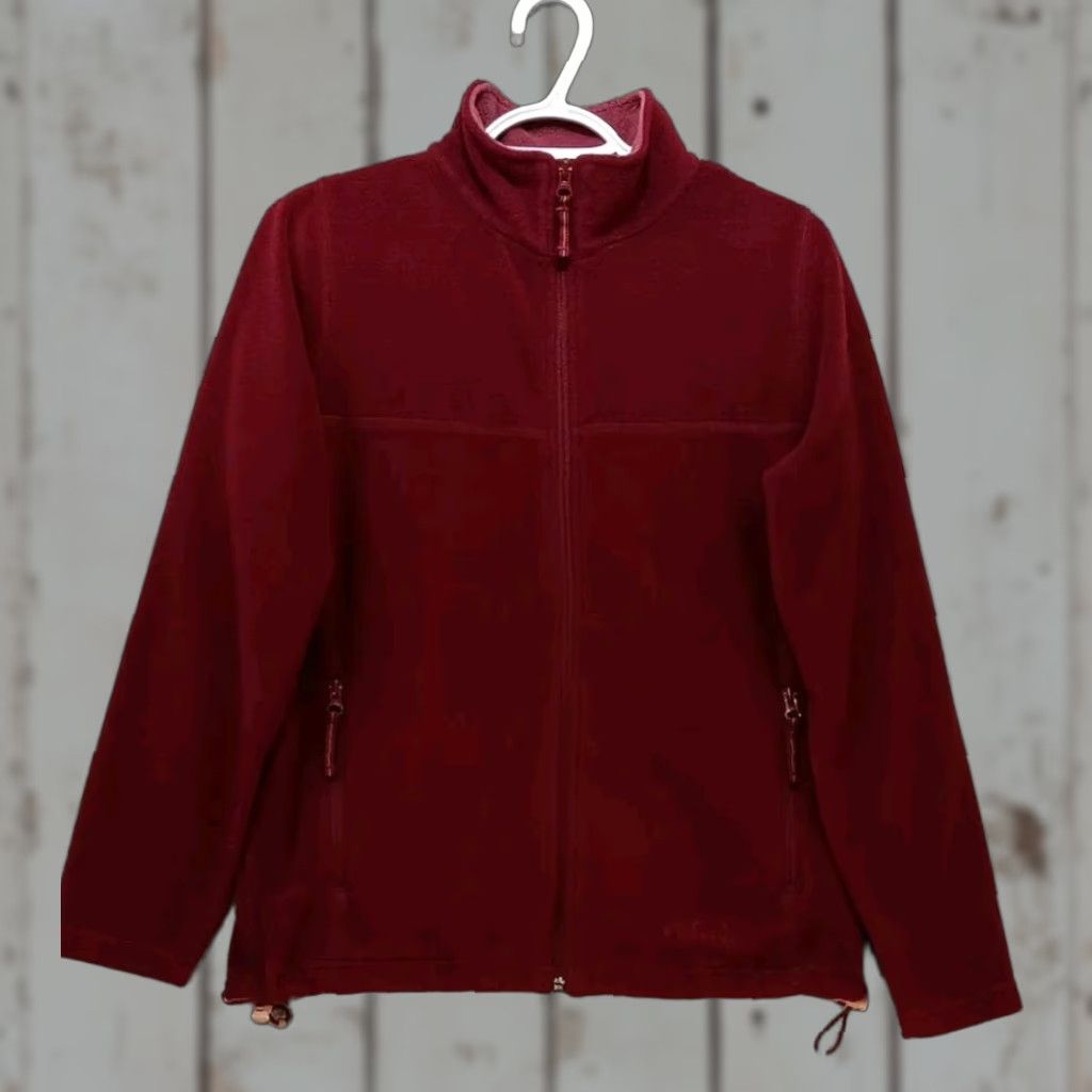 Vintage Cabela's Jacket Women's Sz M Maroon Burgundy Fleece Full Zip Pockets Mock Neck Size M / US 6-8 / IT 42-44 - 1 Thumbnail