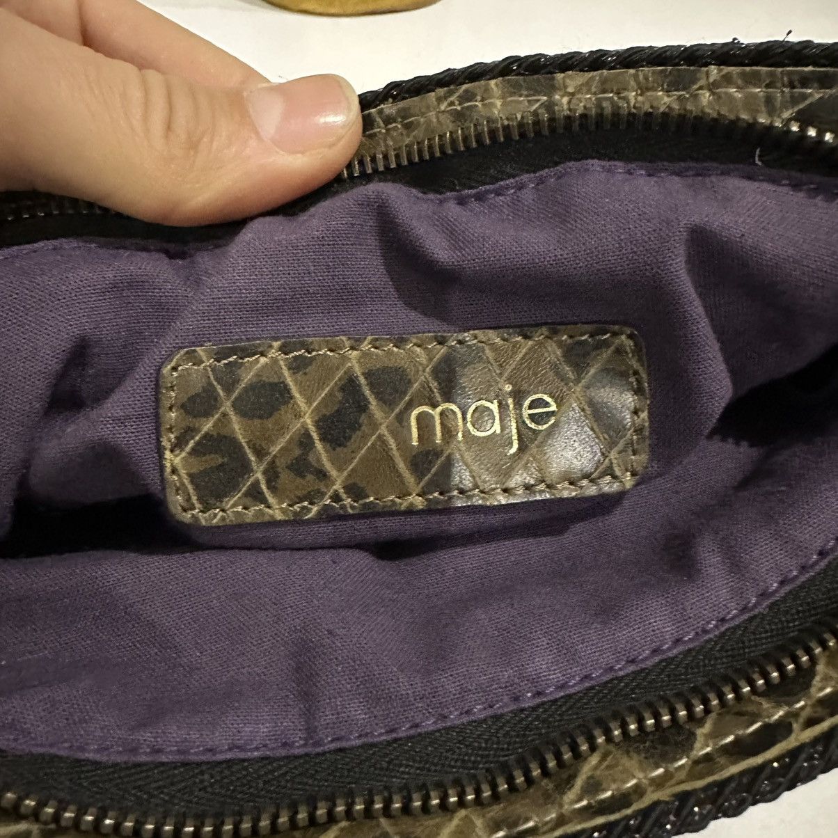 Maje MAJE Carnaby Women’s Leather Clutch Size ONE SIZE - 10 Thumbnail
