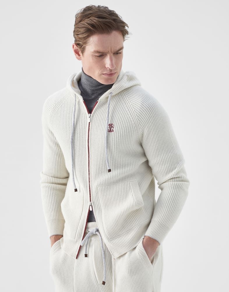 Brunello Cucinelli o1w1db10924 Cashmere Cardigan in Natural Size US XL / EU 56 / 4 - 1 Thumbnail