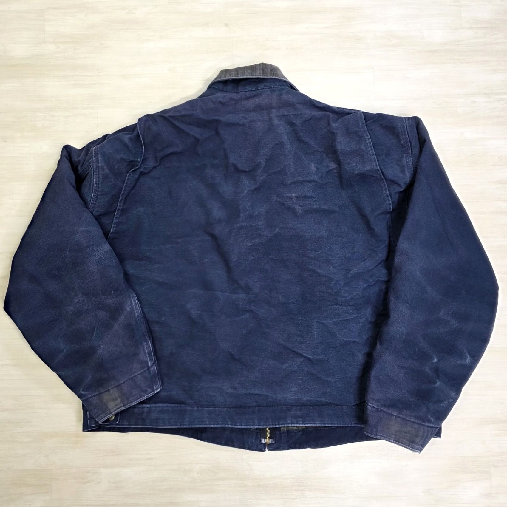 Carhartt VINTAGE Carhartt Jacket Detroit J172 DNY 4XL Navy Blue Blanket Lined Bomber Zip Pockets Mid-Length Regular Mens USA 80s 90s Fade Size US XXL / EU 58 / 5 - 2 Thumbnail