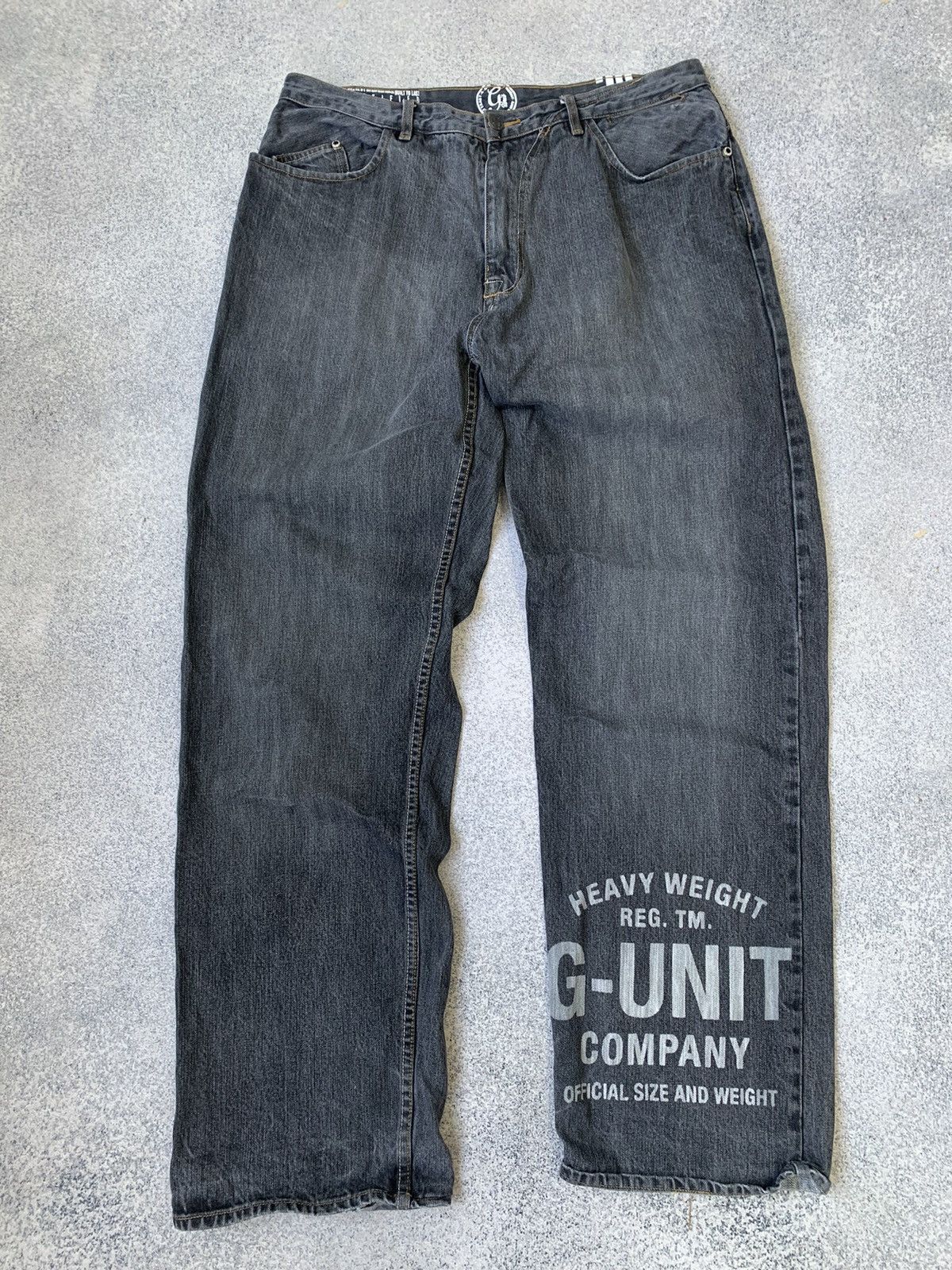50 Cent × Rap Tees × Vintage Vintage G Unit 50 Cent Heavy Baggy Jeans Size US 34 / EU 50 - 2 Thumbnail