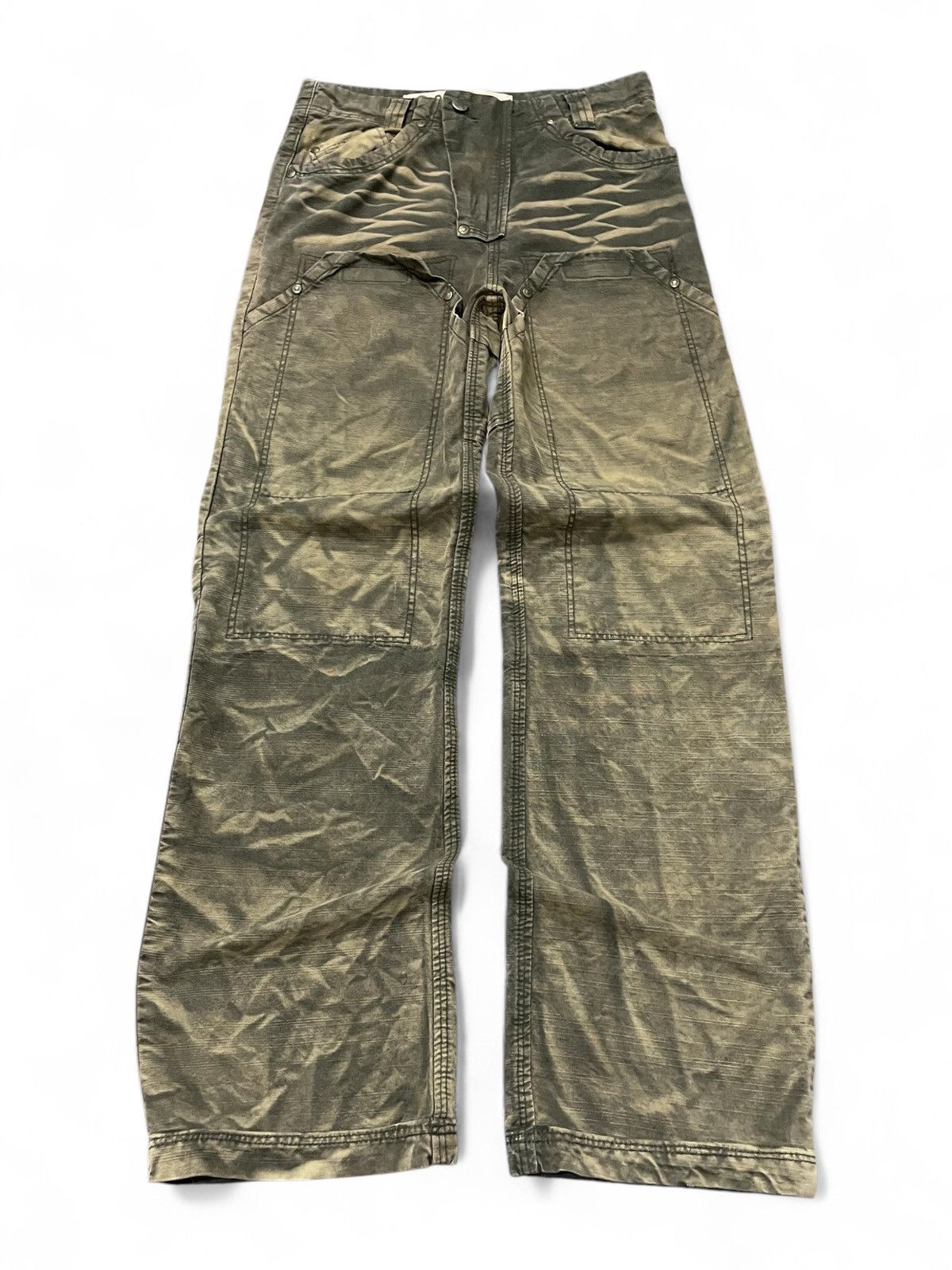 Japanese Brand × Le Grande Bleu (L.G.B.) 3.Q.L Japan Double Knee Claws Mark Shadow Wash Denim Pants Size US 28 / EU 44 - 1 Thumbnail