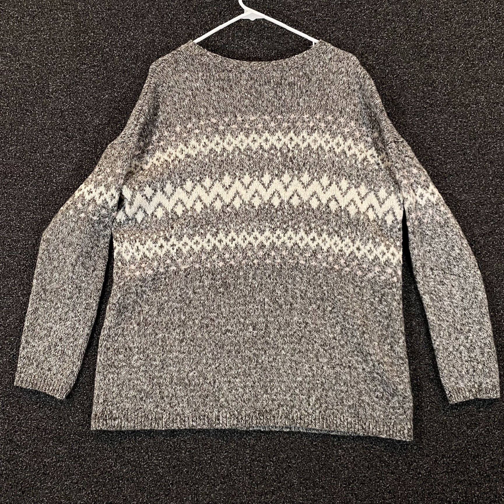 J. Jill VINTAGE is not applicable; J. Jill Sweater Womens Small Oversized Gray Knit Nordic Long Sleeve Pullover Top Size S / US 4 / IT 40 - 6 Thumbnail