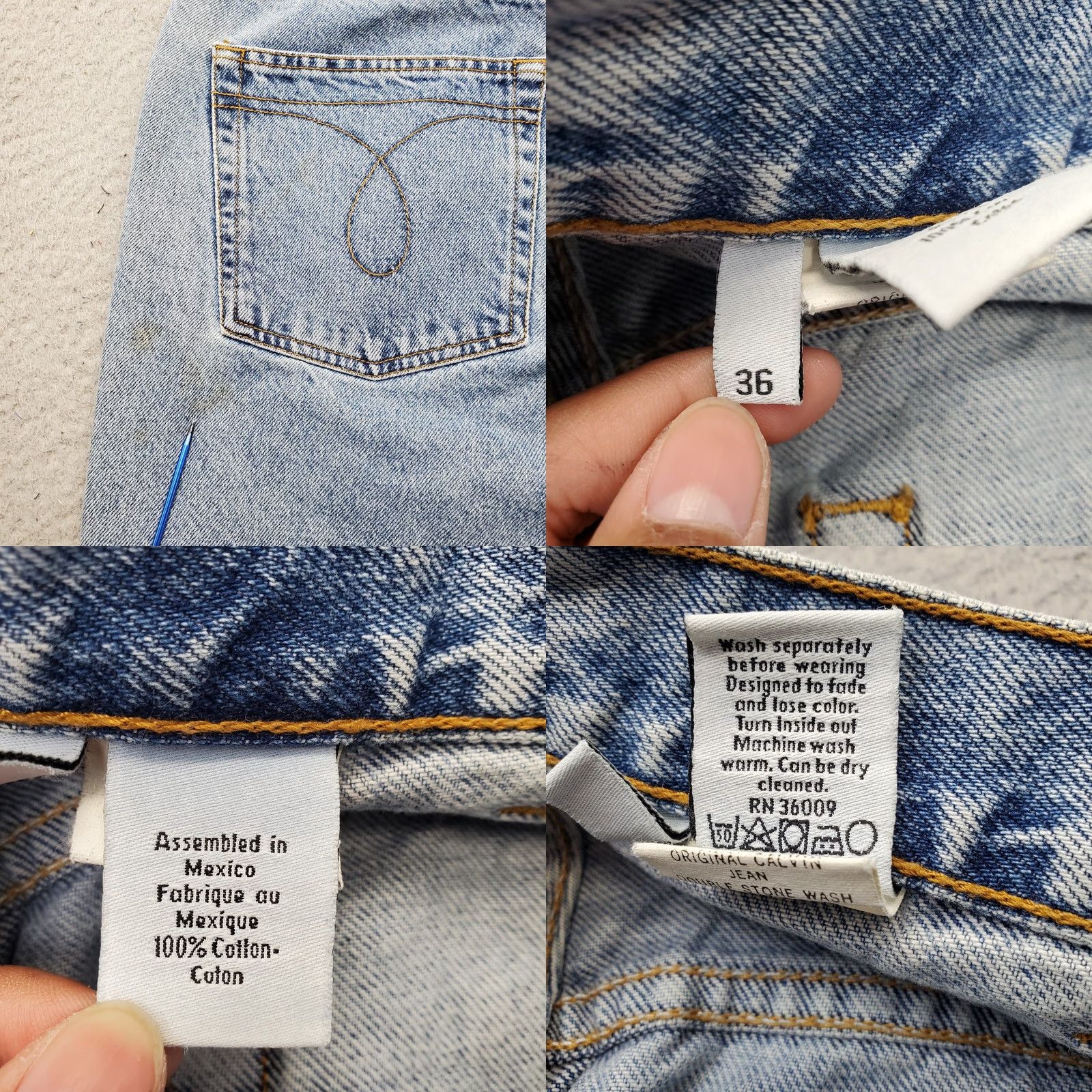 Calvin Klein Calvin Klein Jeans Mens 36 Blue Denim Light Wash Streetwear Straight Leg Shirt Size US 36 / EU 52 - 8 Thumbnail