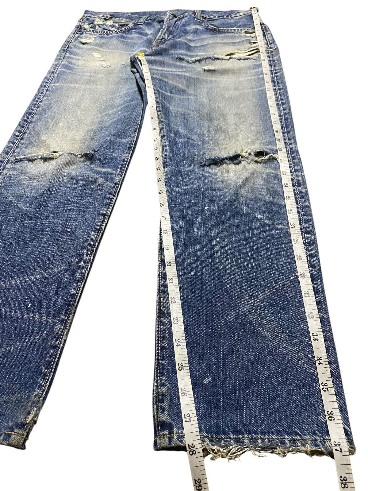 Neighborhood Vintage Japanese Brand Skull Ripped Jeans Size US 33 - 17 Thumbnail