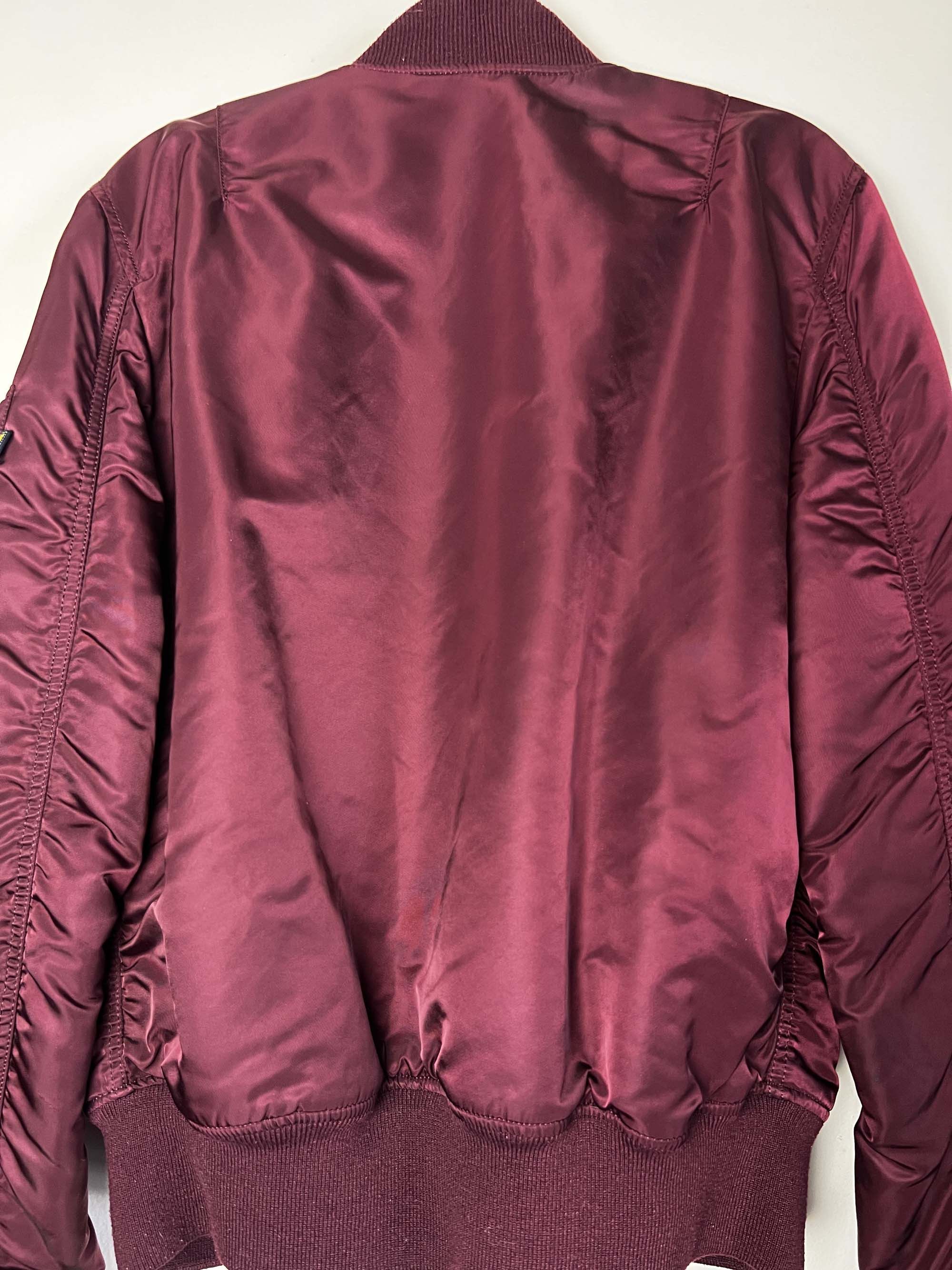 Alpha Industries Vintage 1990's Alpha Indusries Maroon Bomber Jacket USA Size US L / EU 52-54 / 3 - 10 Thumbnail