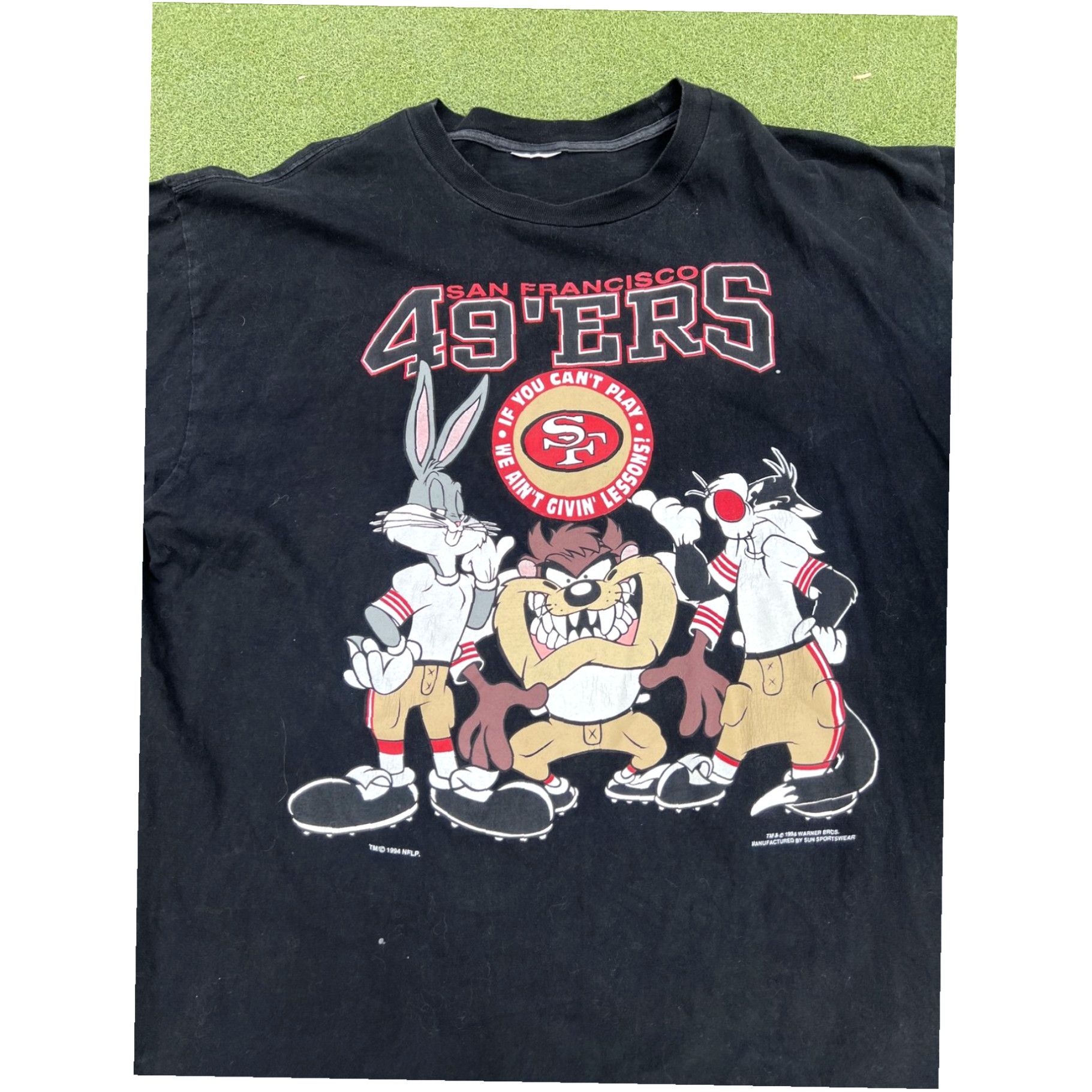 Vintage Vintage 49ers Taz Looney Tunes T Shirt Taz Bugs Sylvester 1994 Rare Xl/2xl Size US XXL / EU 58 / 5 - 2 Thumbnail
