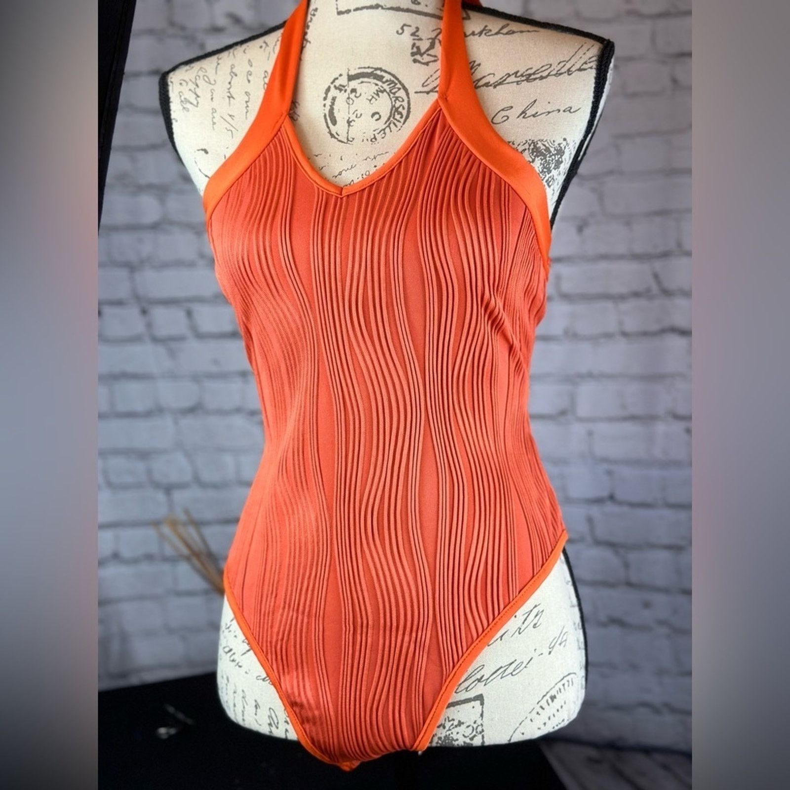 Other Crisscross Tie Backless Halter Bodysuit - Orange - 8/10 Size L / US 10 / IT 46 - 9 Thumbnail