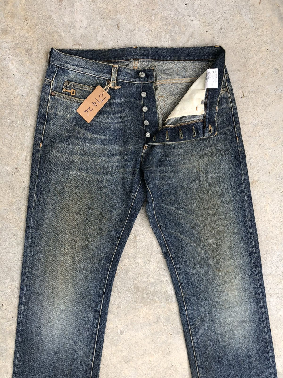 Tom Ford Gucci Embroidered Logo Staright Cut Distressed Denim Size US 34 / EU 50 - 3 Thumbnail