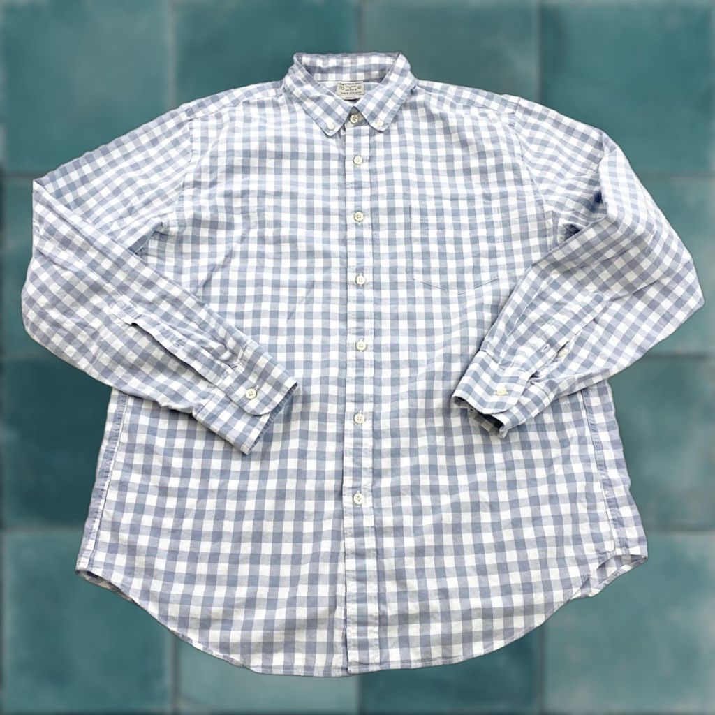 J.Crew J.CREW Button-Down Shirt Mens Large Gray Plaid Regular Slim Button-Up Collared Long Sleeve Mens Shirt Size US L / EU 52-54 / 3 - 1 Thumbnail