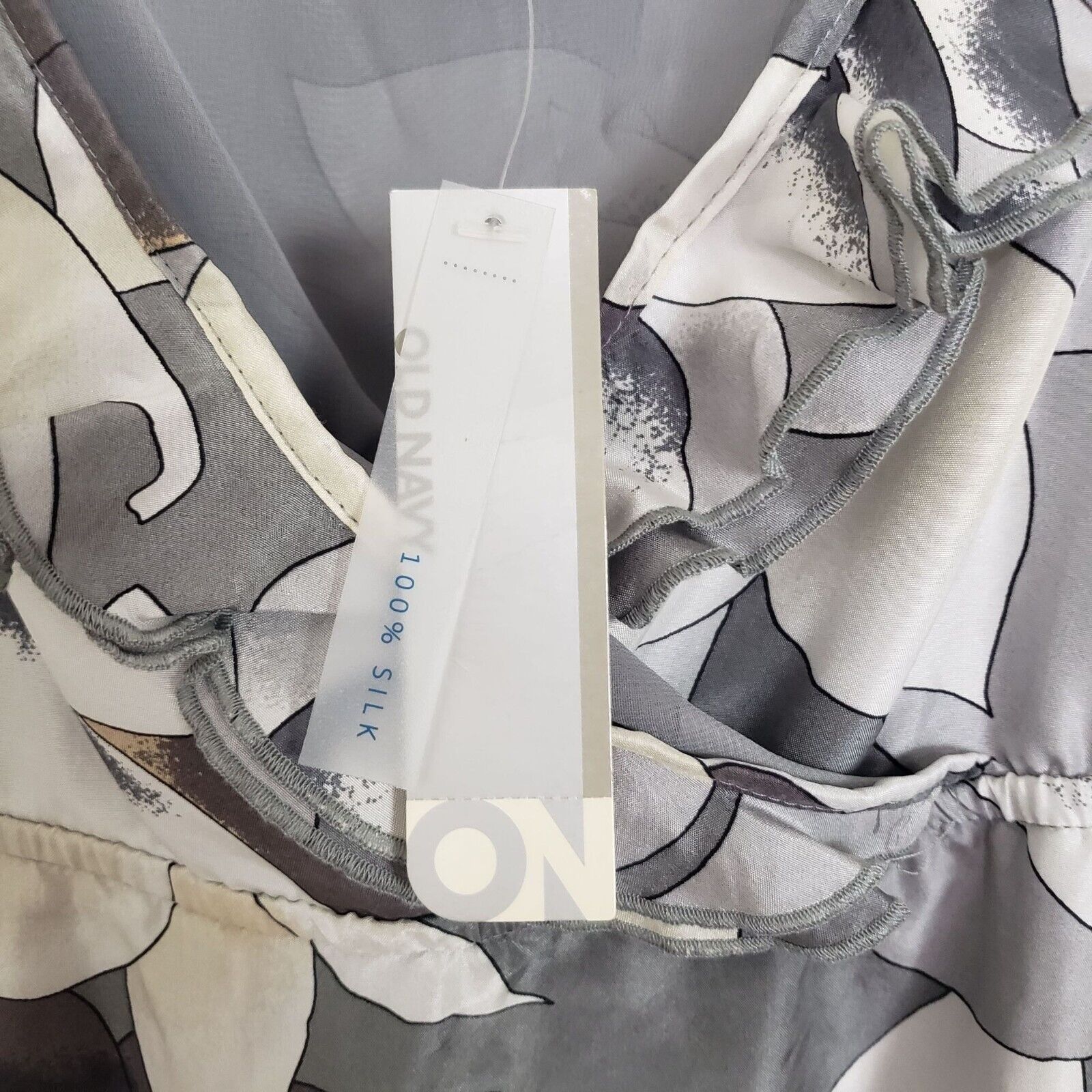 Old Navy NEW Old Navy Floral Silk Dress Womens Size XL Gray Ruffle Size XL / US 12-14 / IT 48-50 - 3 Thumbnail
