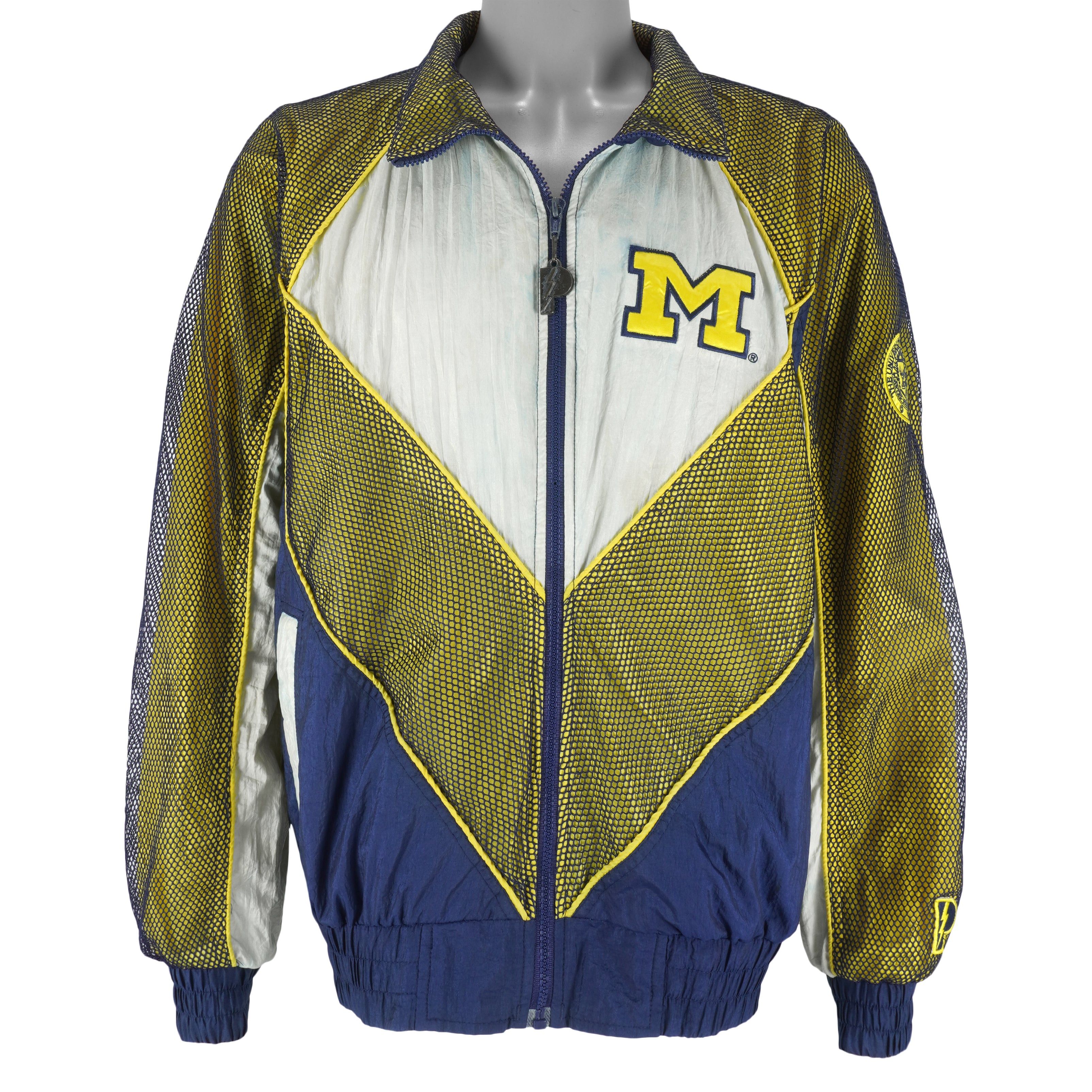 Pro Player Michigan Wolverines Mesh Zip Up Windbreaker 1990s Size US L / EU 52-54 / 3 - 2 Thumbnail