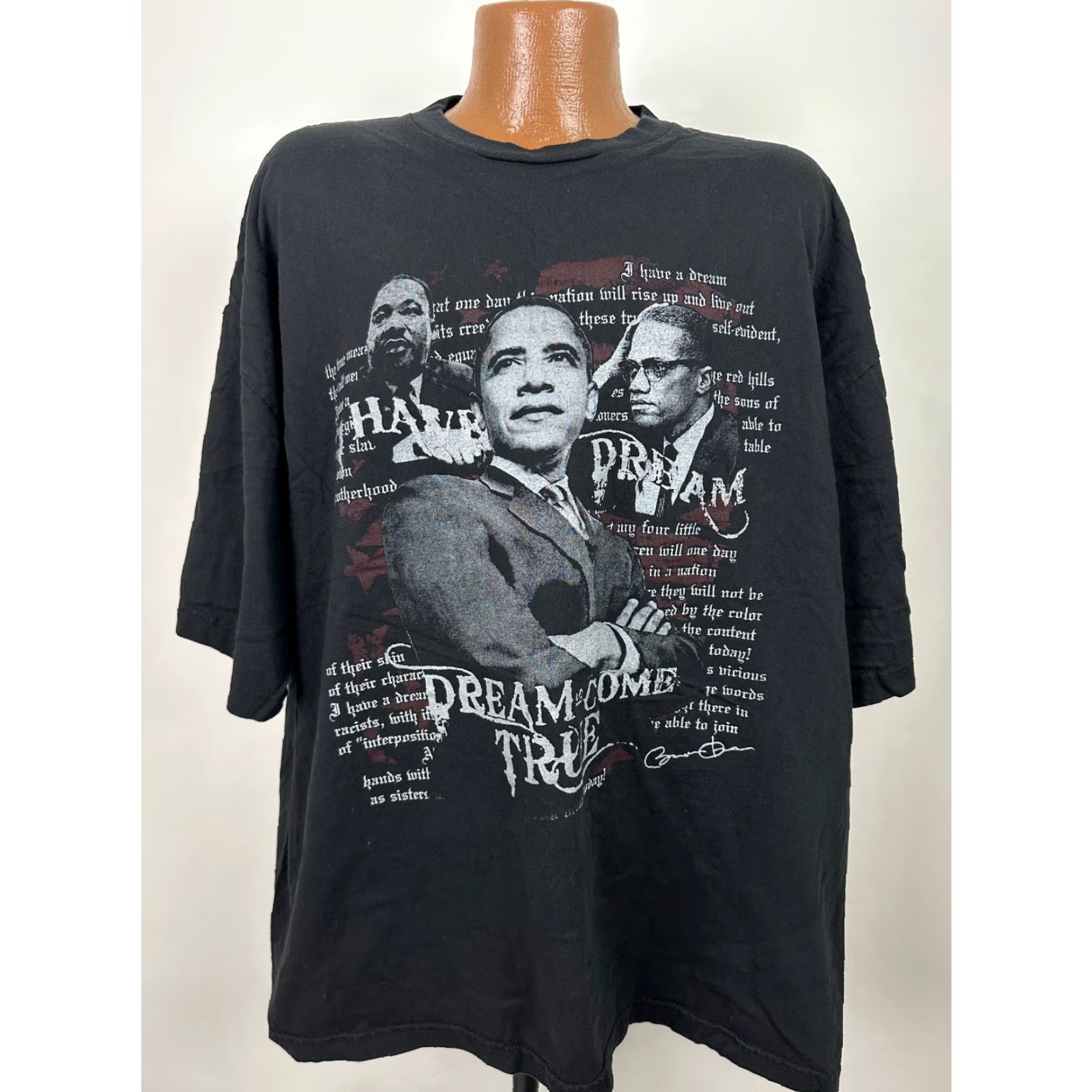 Vintage VINTAGE Obama TND 3XL USA Shirt Mens Black Y2K Dreams Come True Graphic Print Jersey Cotton Short Sleeve Crew Neck USA Hip Hop 2000s Size US XXL / EU 58 / 5 - 2 Thumbnail