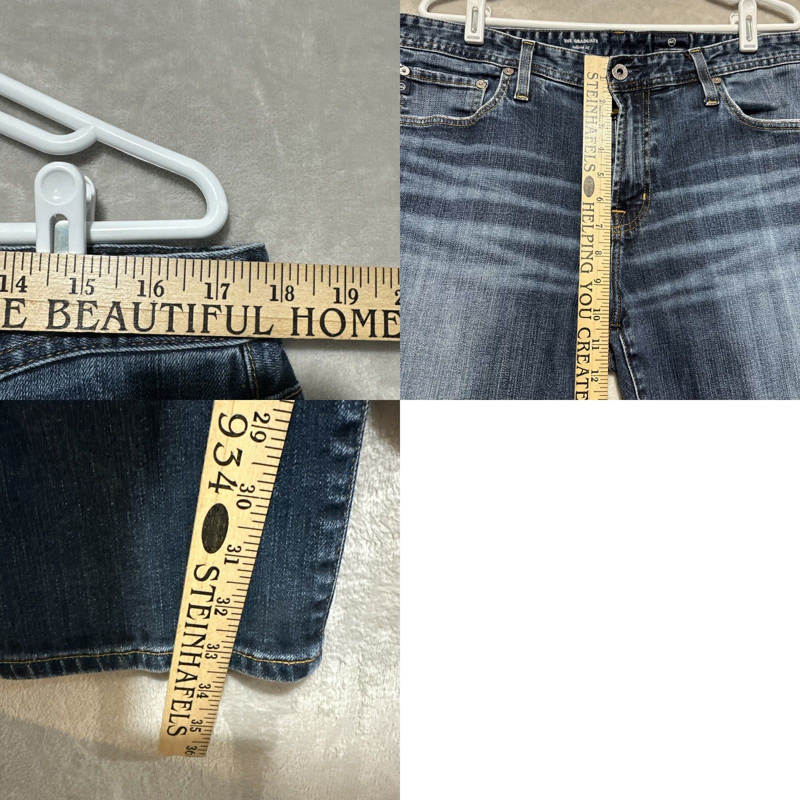 Vintage AG Adriano Goldschmied The Graduate Tailored Leg Jeans Men’s Size 36 Clothing Jeans Mens Regular Straight 5-Pocket Blue Denim Medium Classic Casual Size US 36 / EU 52 - 8 Thumbnail