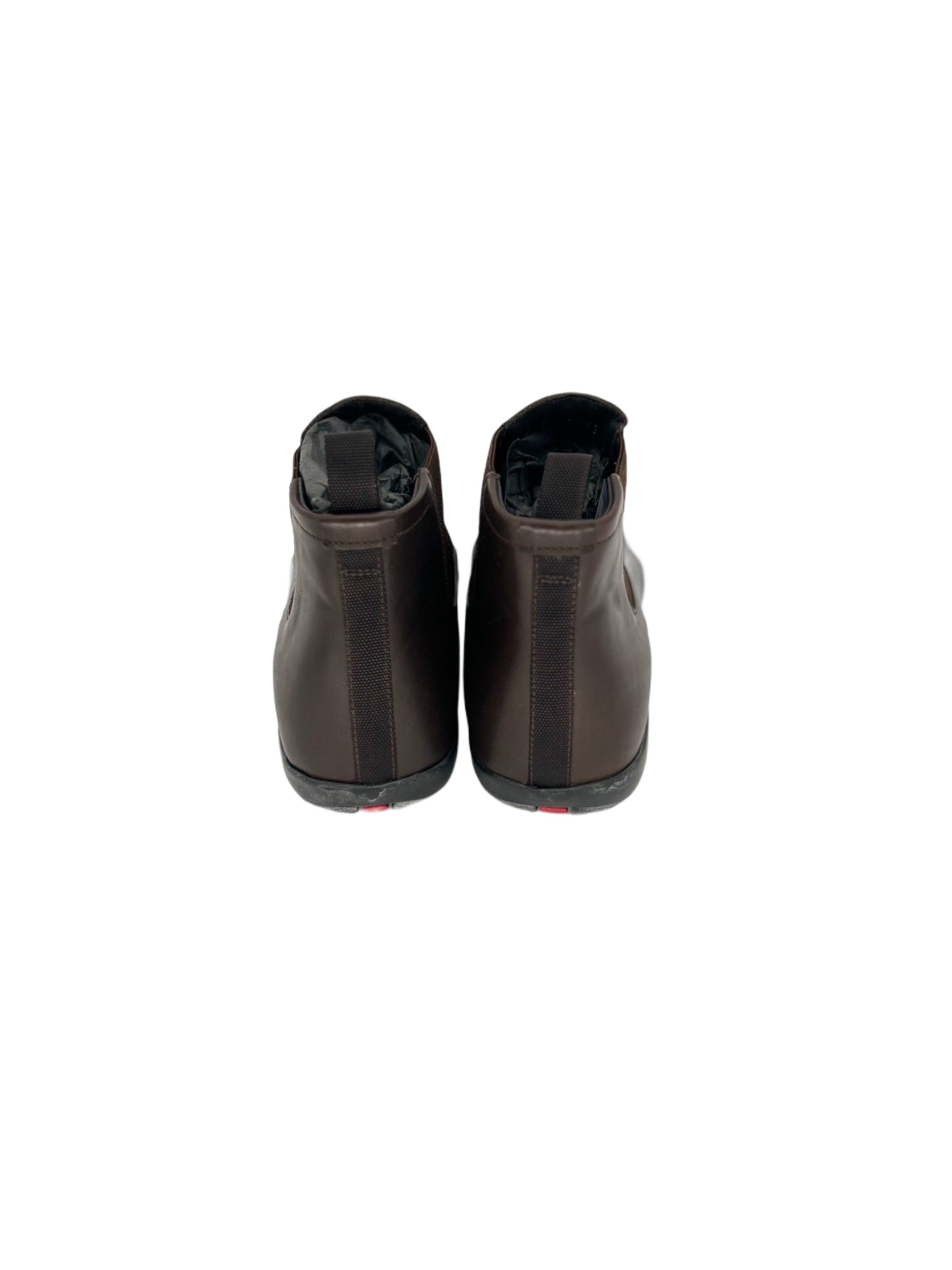Prada Prada Linea Rossa Brown Leather Chelsea Boot Size US 6 / EU 39 - 6 Thumbnail