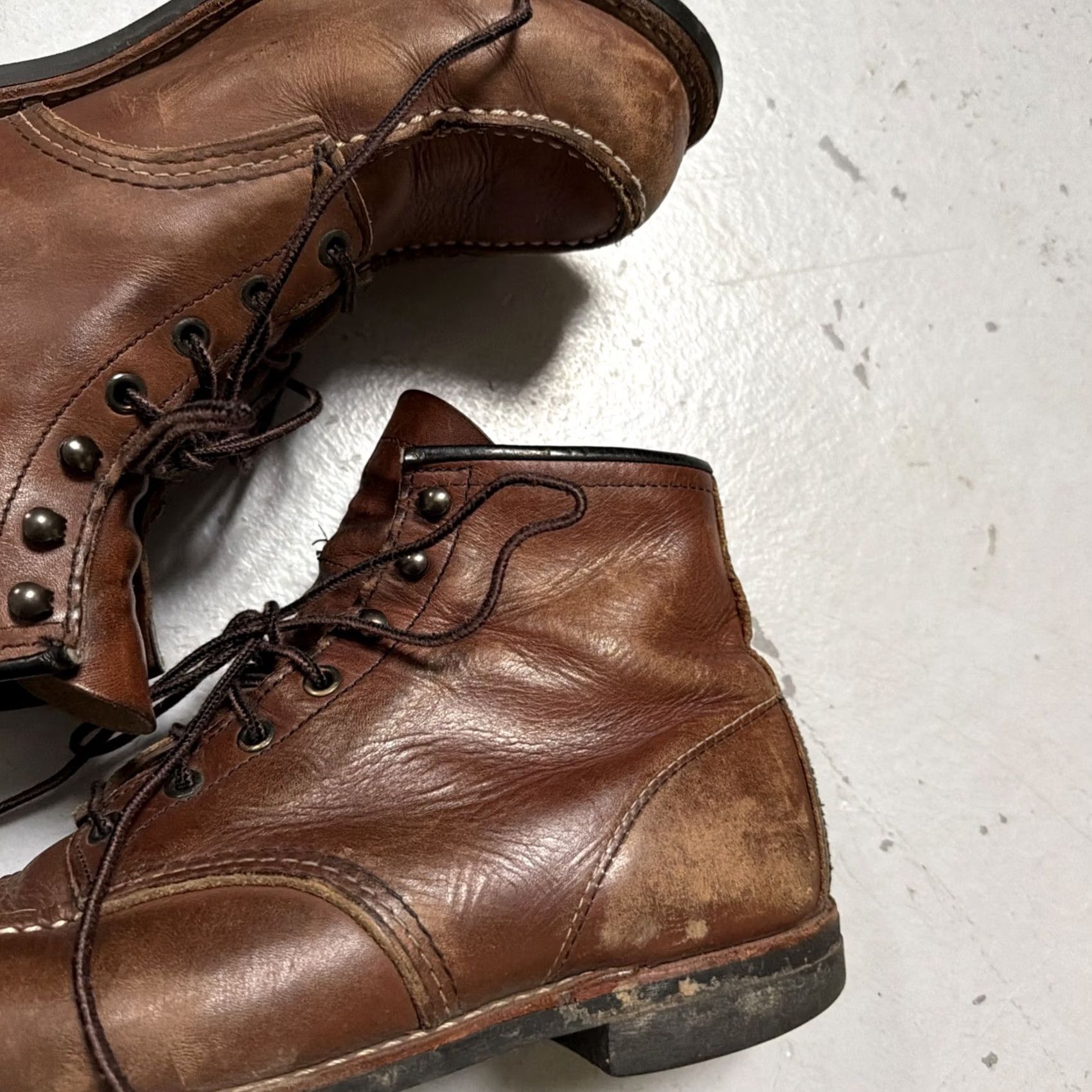 Red Wing Red Wing Heritage 3954 Roughneck 6” Leather Work Boots Mens 11.5 Brown Leather USA 90s Workwear Biker Size US 12 / EU 45 - 7 Thumbnail