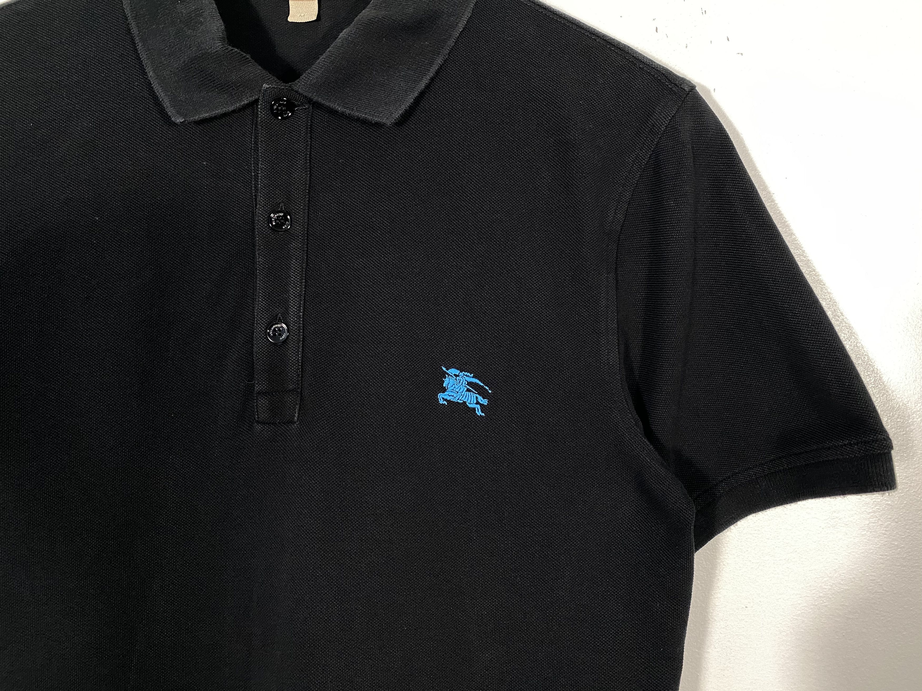 Burberry Burberry Brit Knight Logo Pique Polo Shirt Black Size US M / EU 48-50 / 2 - 3 Thumbnail