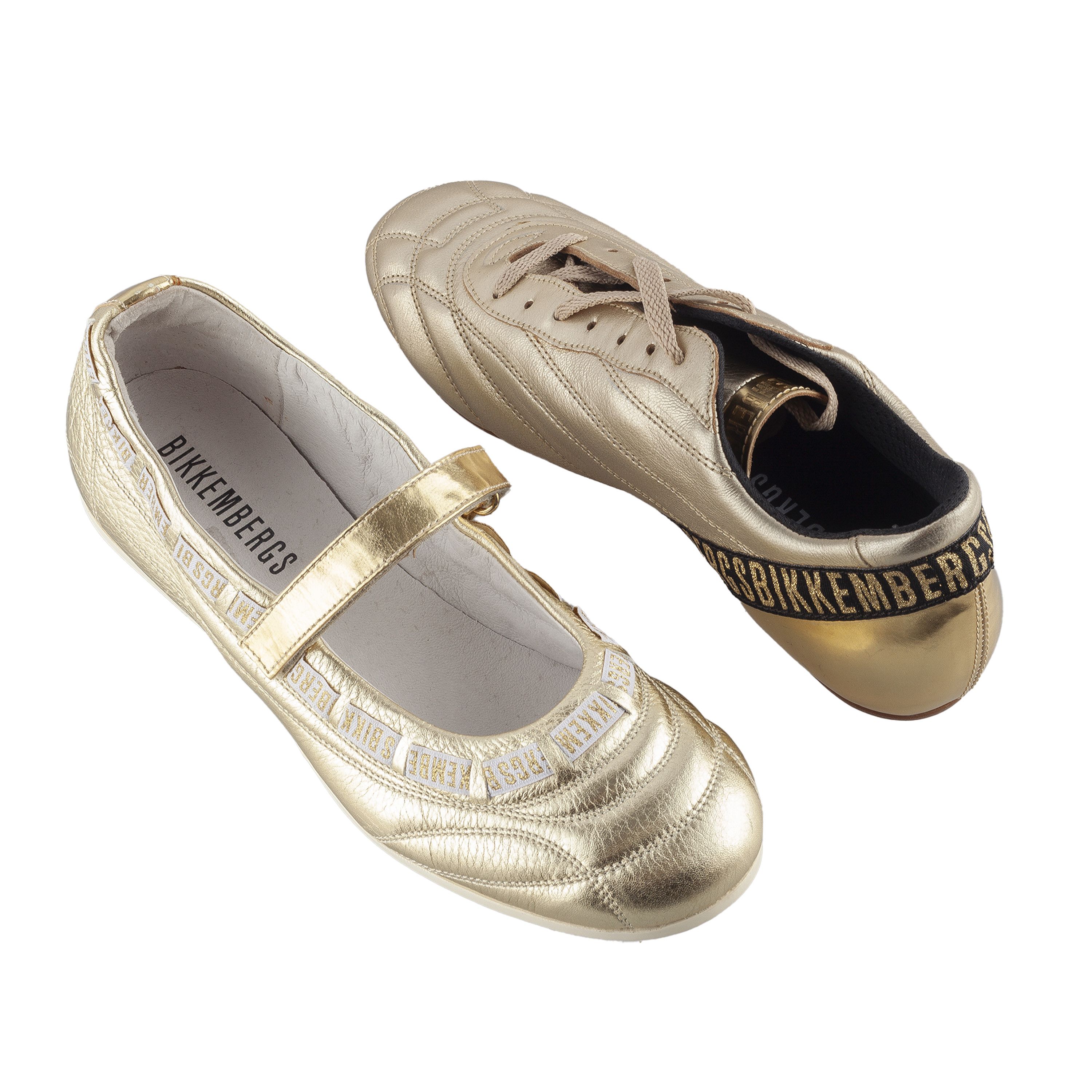 Dirk Bikkembergs × Vintage Dirk Bikkembergs Golden Ballet Flats (39 EU) Size US 8 / IT 38 - 8 Thumbnail