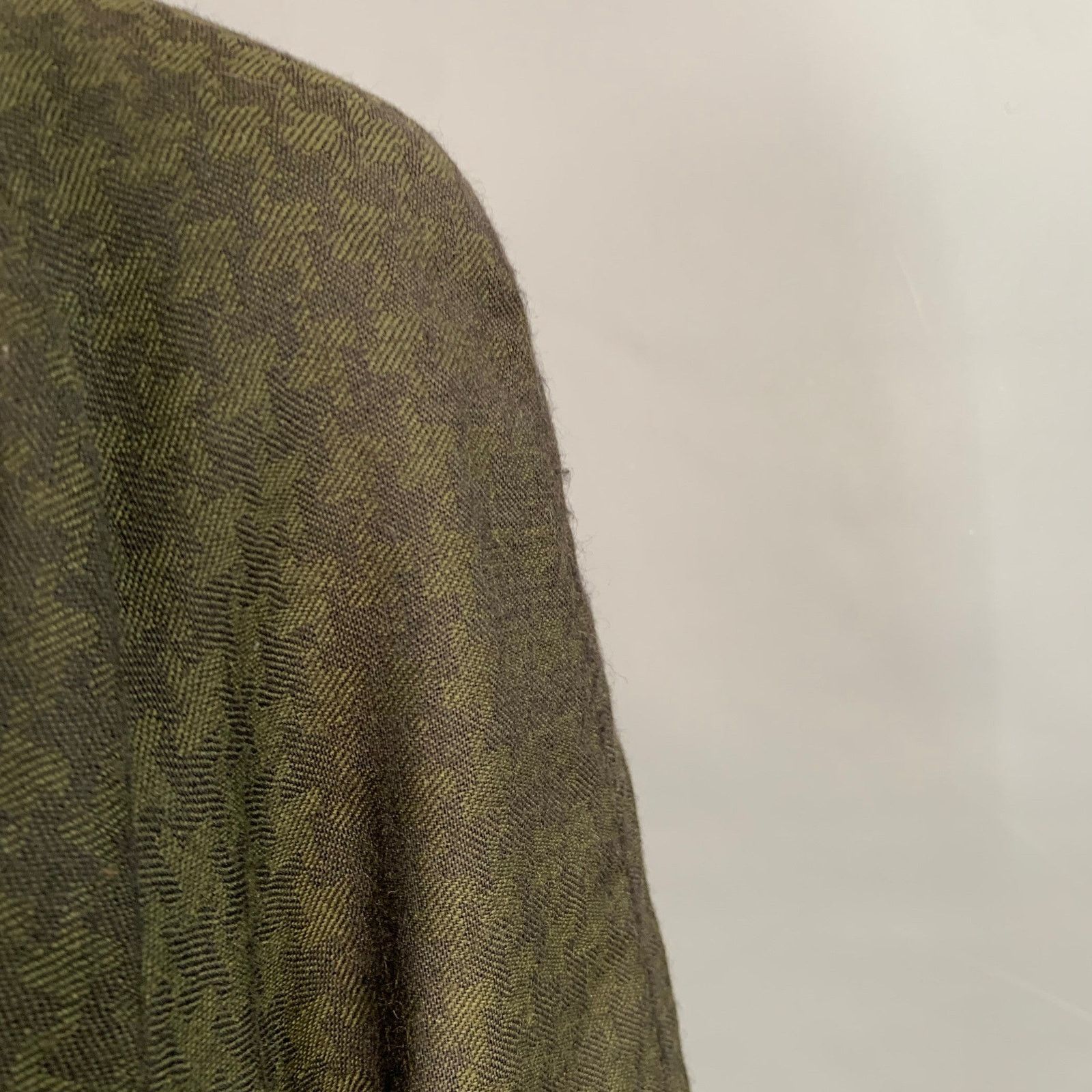 Other OKW Green Wool Button Down Houndstooth Mini Skirt Suit Size 24" / US 00 / IT 34 - 7 Thumbnail