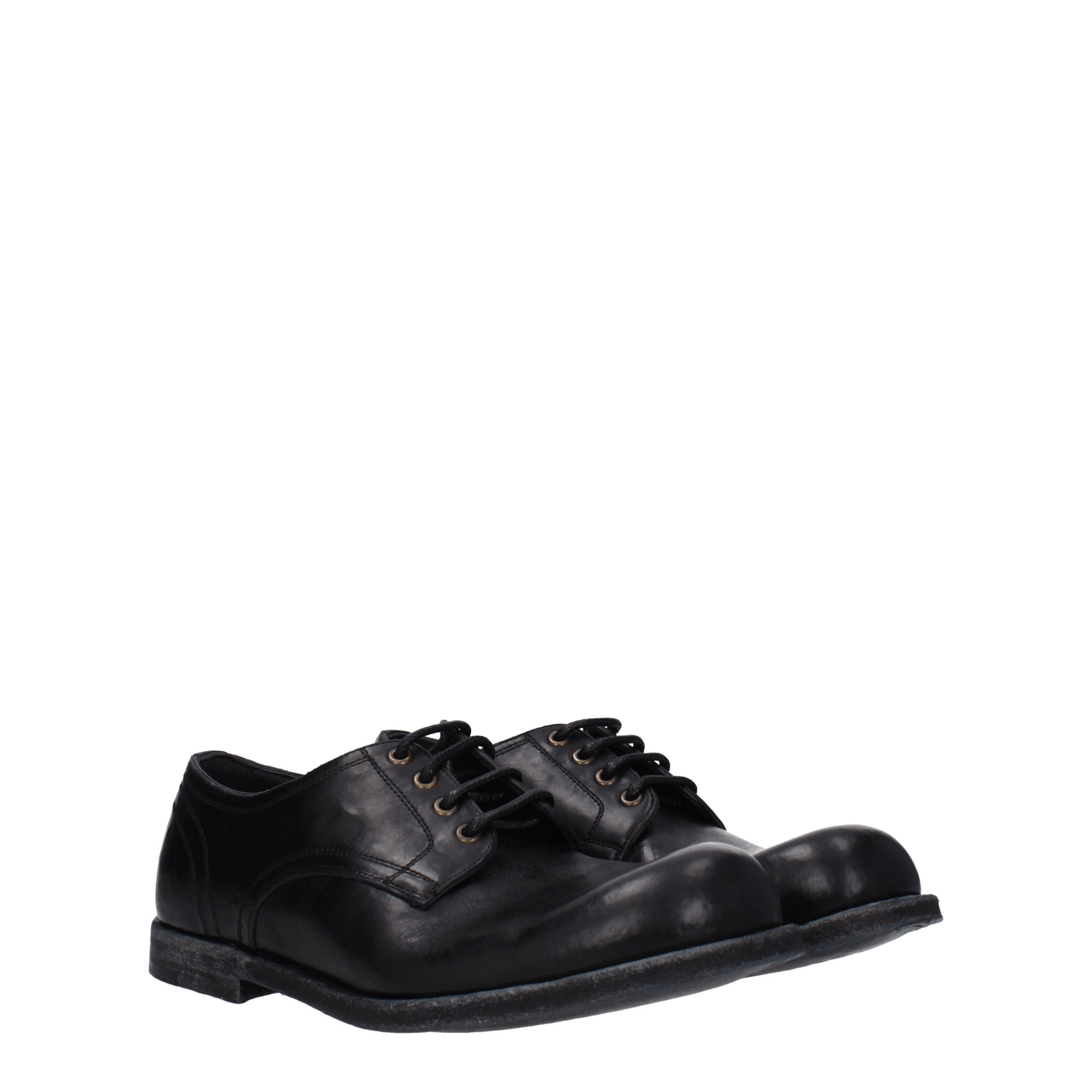 Dolce Gabbana Lace Ups In Leather Shoes in Black, Men's (Size 10)