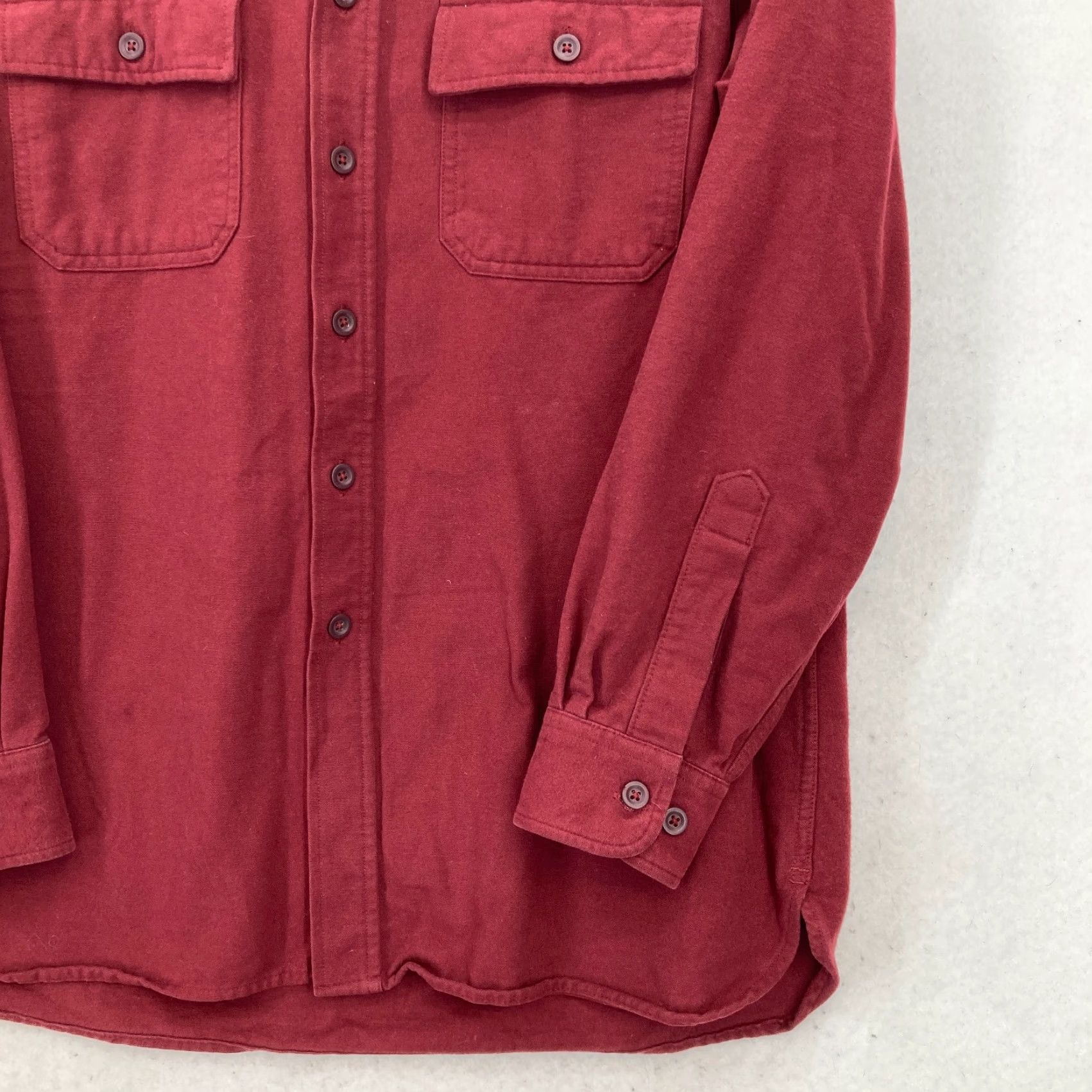 Vintage L.L. Bean Chamois Cloth Shirt Mens Large Red Flannel Pockets Long Sleeve Hiking Size US L / EU 52-54 / 3 - 3 Thumbnail