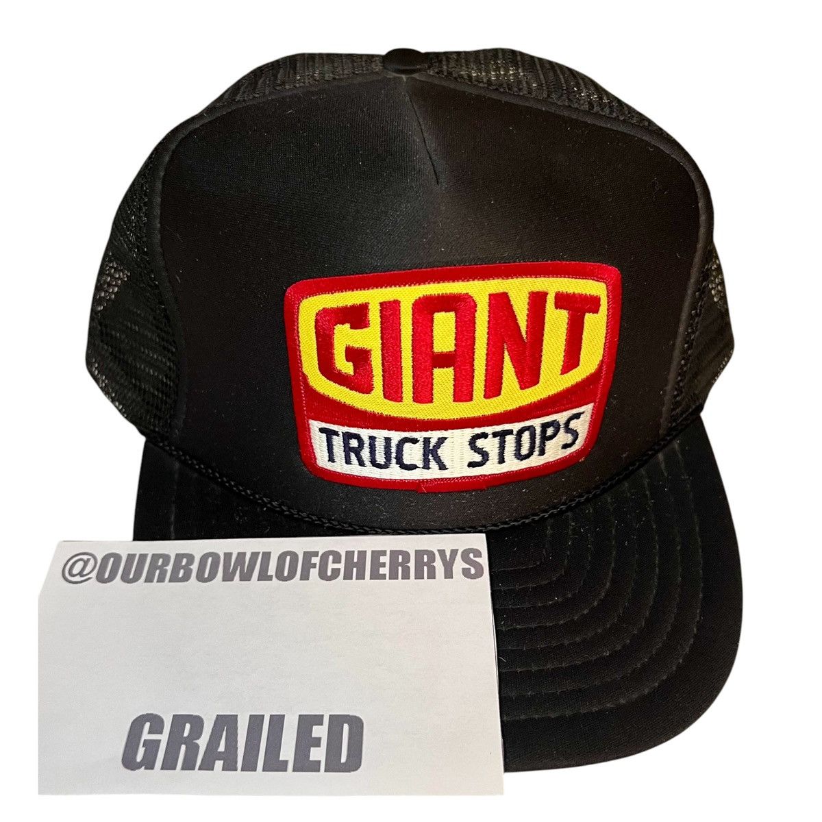 Vintage Vintage Giant Truck Stops Patch Trucker SnapBack Cap Size ONE SIZE - 8 Thumbnail