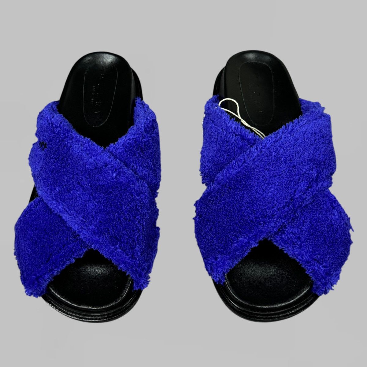 Marni MARNI NAVY FUR SLIDES NEW SIZE 43 Size US 10 / EU 43 - 1 Thumbnail