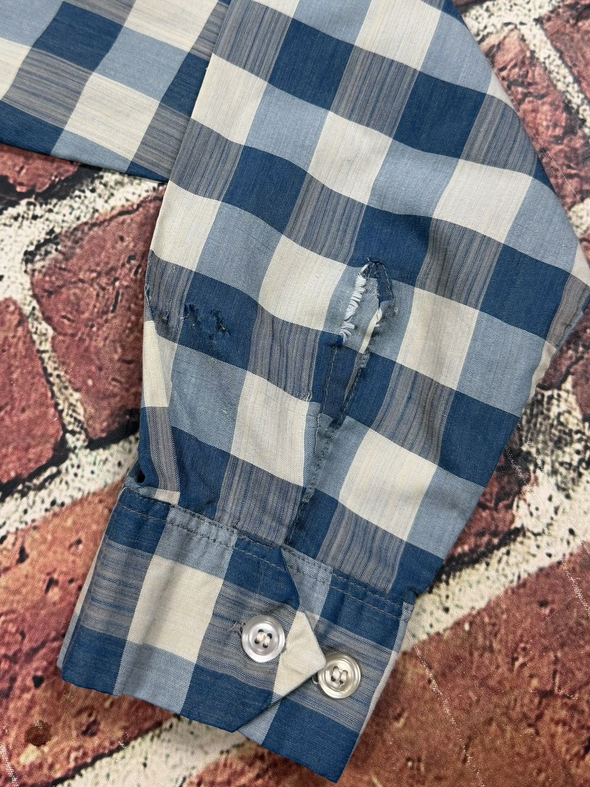 Sears Vintage 60s 70s Sears Premiere Loop Collar Plaid Shirt Size US L / EU 52-54 / 3 - 12 Thumbnail