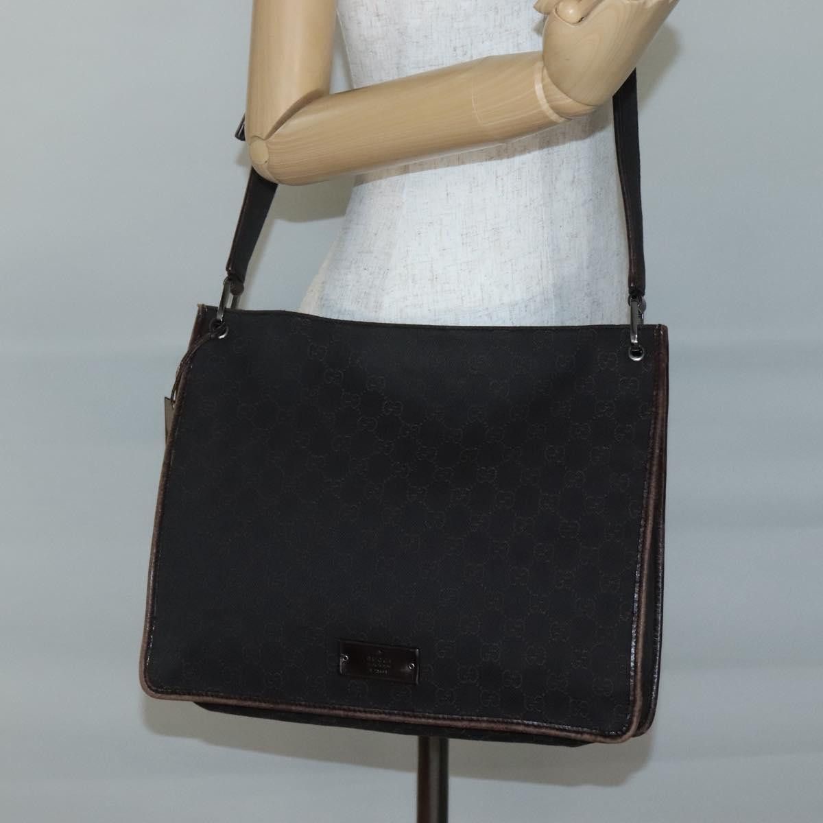 Gucci GUCCI GG Canvas Shoulder Bag Dark Brown Size ONE SIZE - 23 Thumbnail