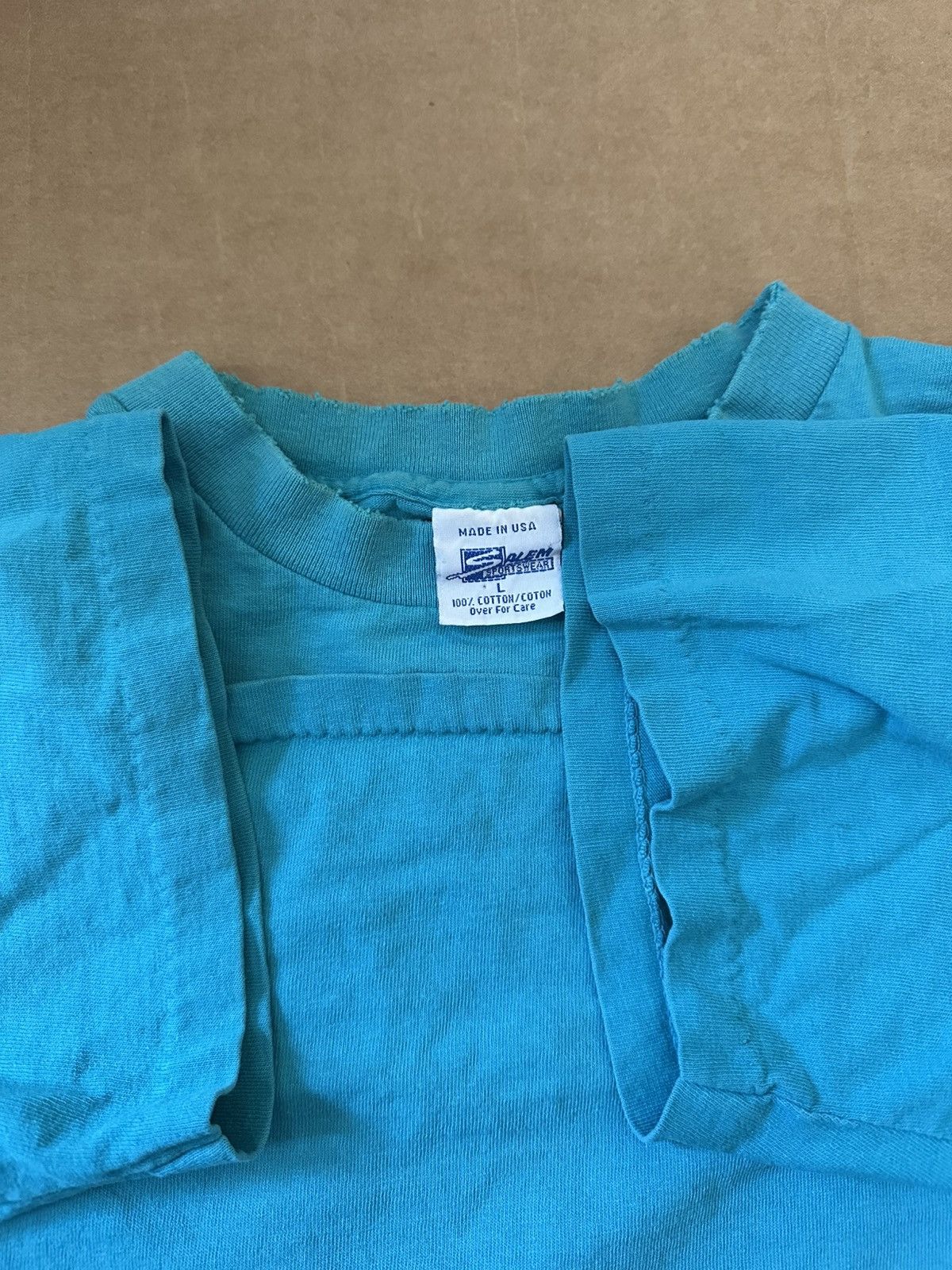 Vintage 1992 San Jose Sharks single stitch shirt Size US L / EU 52-54 / 3 - 5 Thumbnail