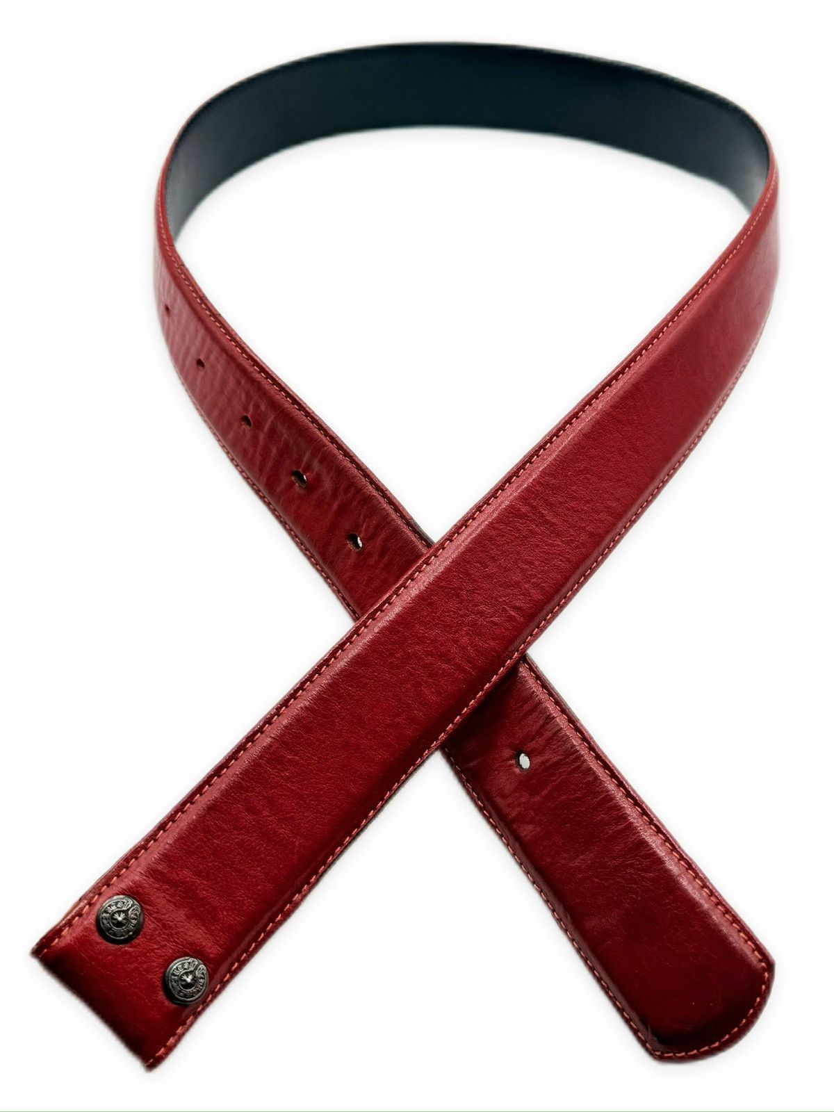 Chrome Hearts Chrome Hearts Dark Red .925 Silver Leather Belt Strap Size 32 - 2 Thumbnail