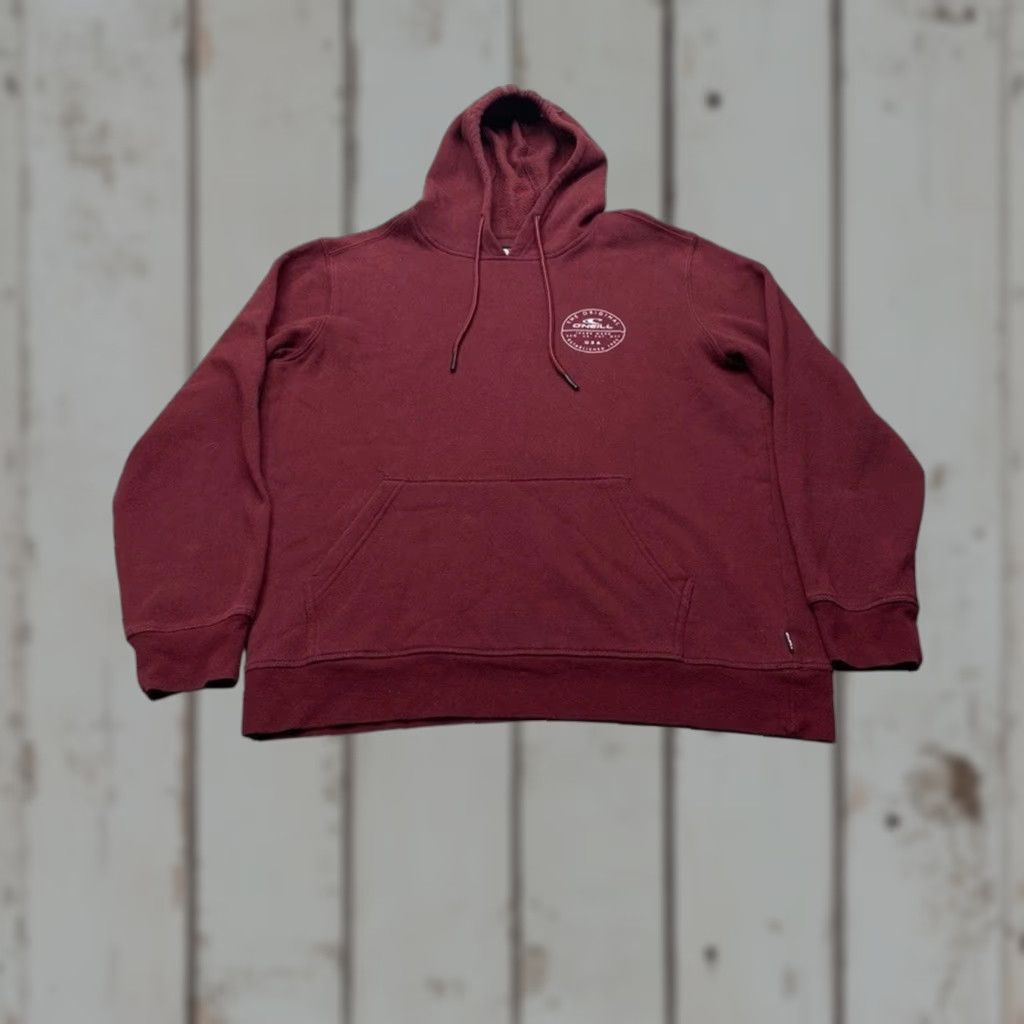 O'Neill O'NEILL Hoodie Large Maroon Pullover Hooded Logo Back Drawstring - Large Standard Fit - Men - Size L Size US L / EU 52-54 / 3 - 1 Thumbnail