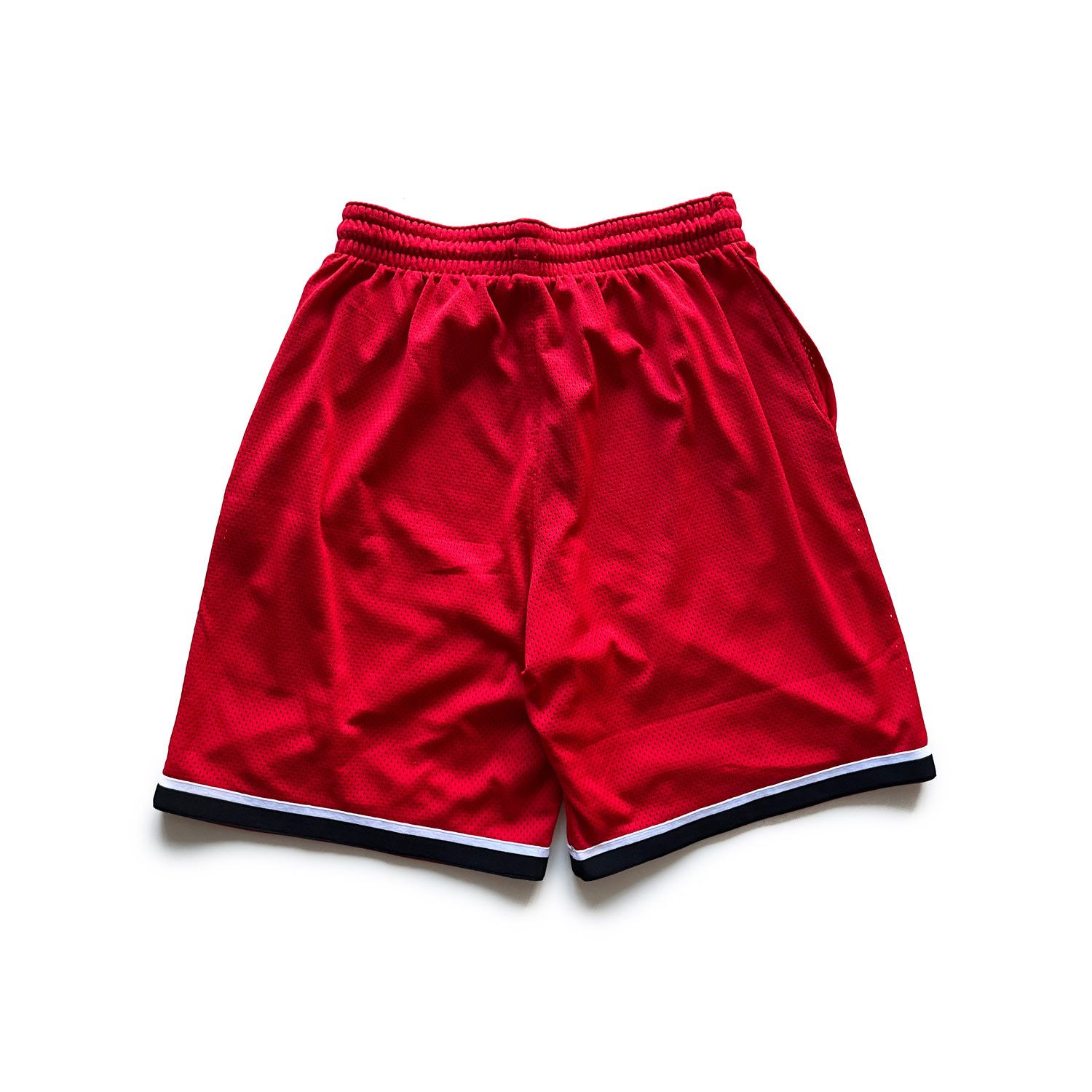 Nike Embroidered Mesh Swoosh Basketball Shorts in Red/White/Black Size US 34 / EU 50 - 3 Thumbnail
