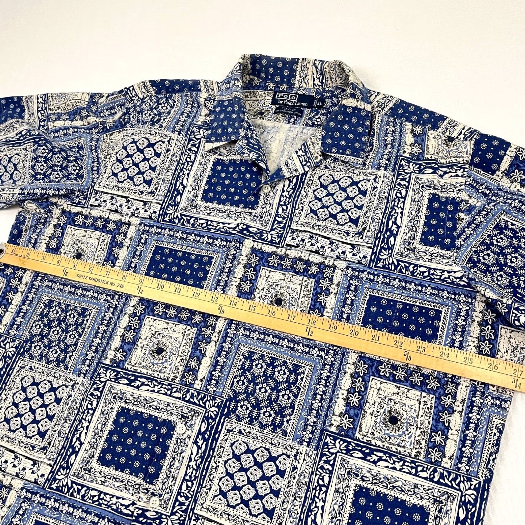 Polo Ralph Lauren VINTAGE Polo Ralph Lauren Clayton Shirt Mens XL Blue Paisley Bandana Linen Button Up Size US XL / EU 56 / 4 - 5 Thumbnail