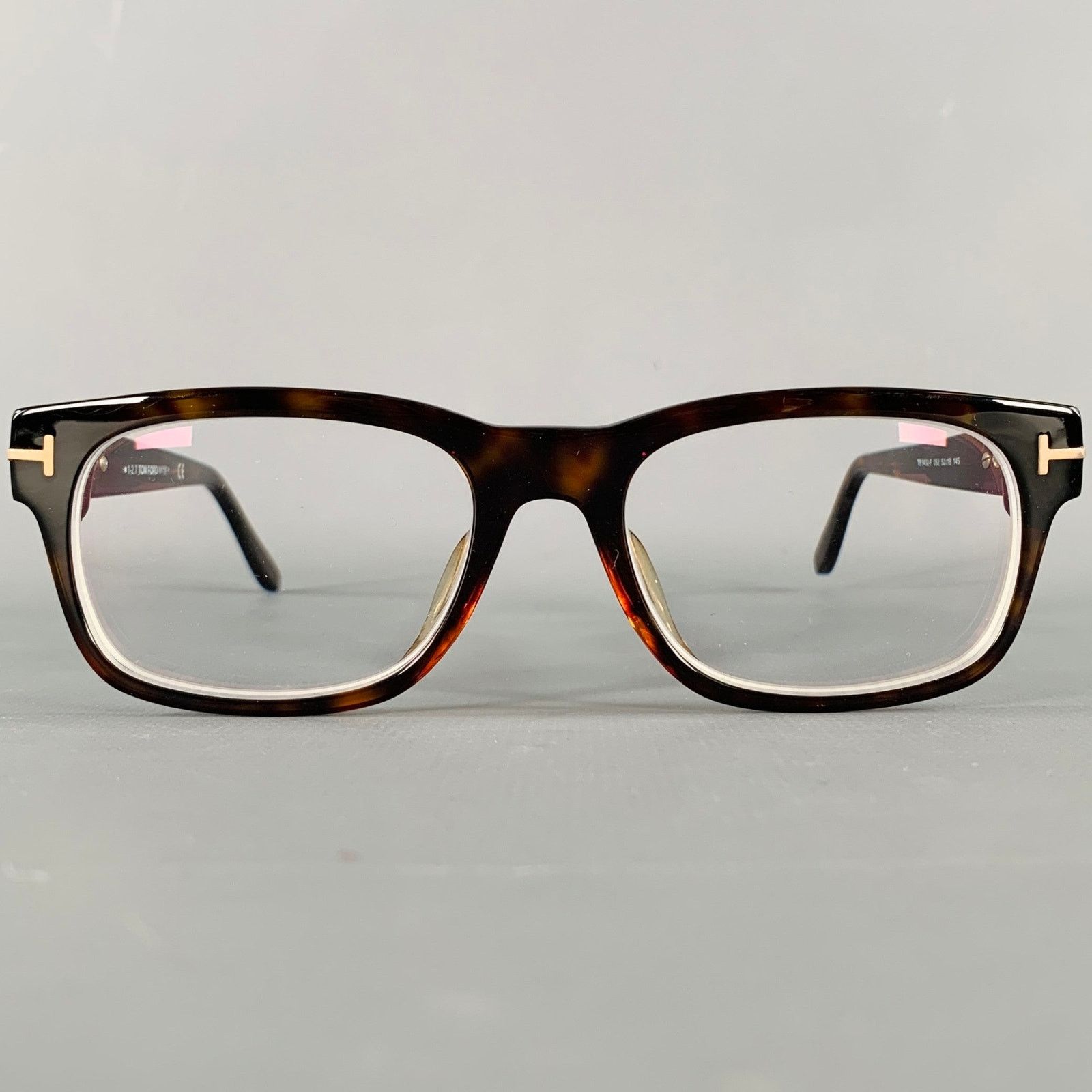 Tom Ford TOM FORD Brown Beige Tortoiseshell Acetate Frames Size ONE SIZE - 1 Thumbnail