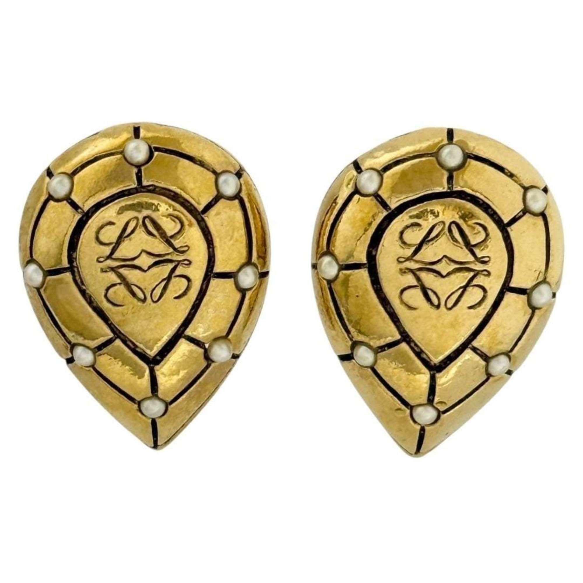 Loewe Loewe Women's Anagram Clip Earrings in Gold Size ONE SIZE - 1 Thumbnail