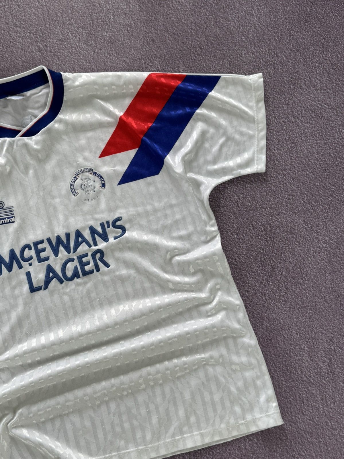 Vintage Admiral Rangers 1990 1991 1992 Away Football Soccer Jersey Size US L / EU 52-54 / 3 - 5 Thumbnail