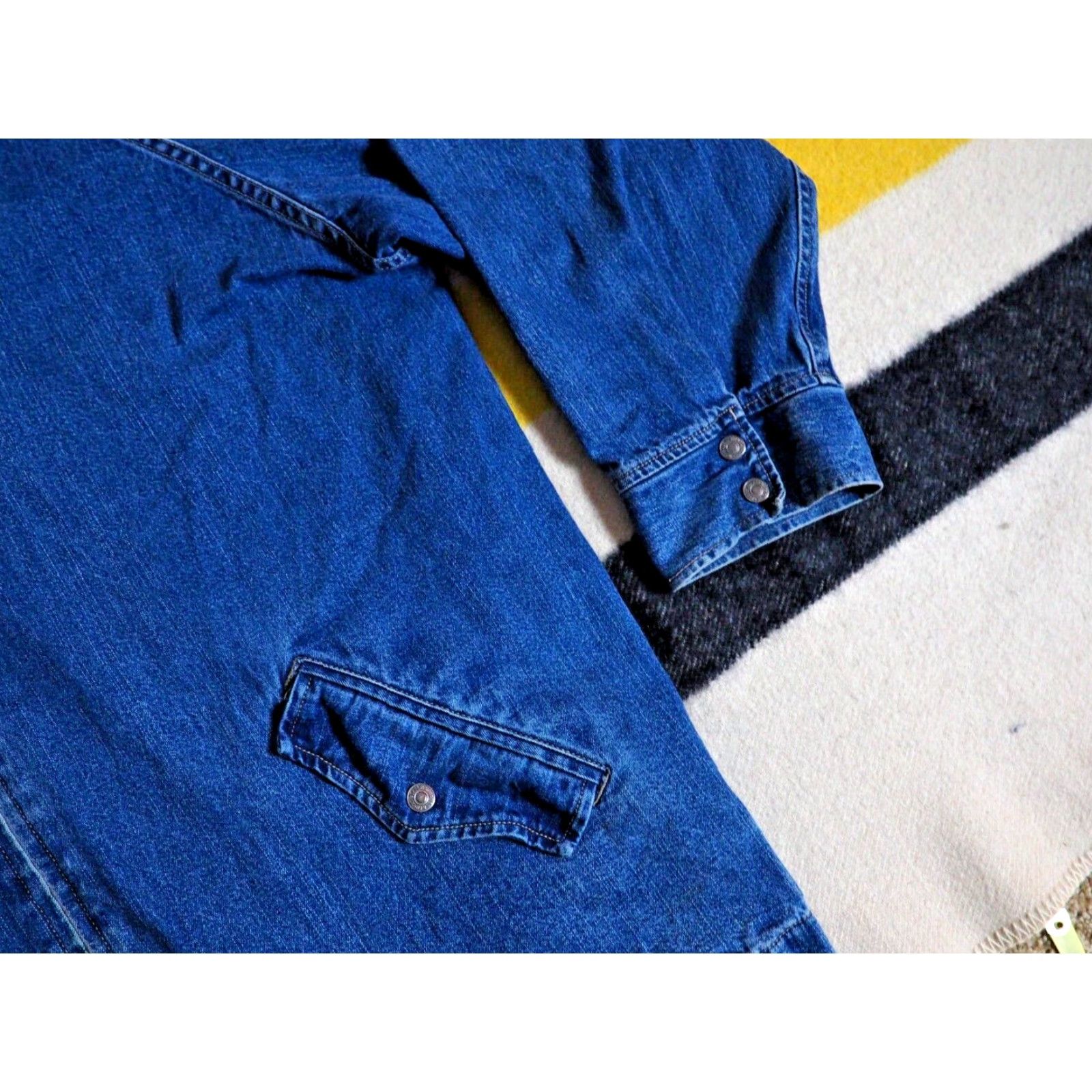 Levi's VINTAGE Levi's Denim Full Zip Chore Barn Coat Jacket Mens XL Blue 90s EUC Size US XL / EU 56 / 4 - 5 Thumbnail