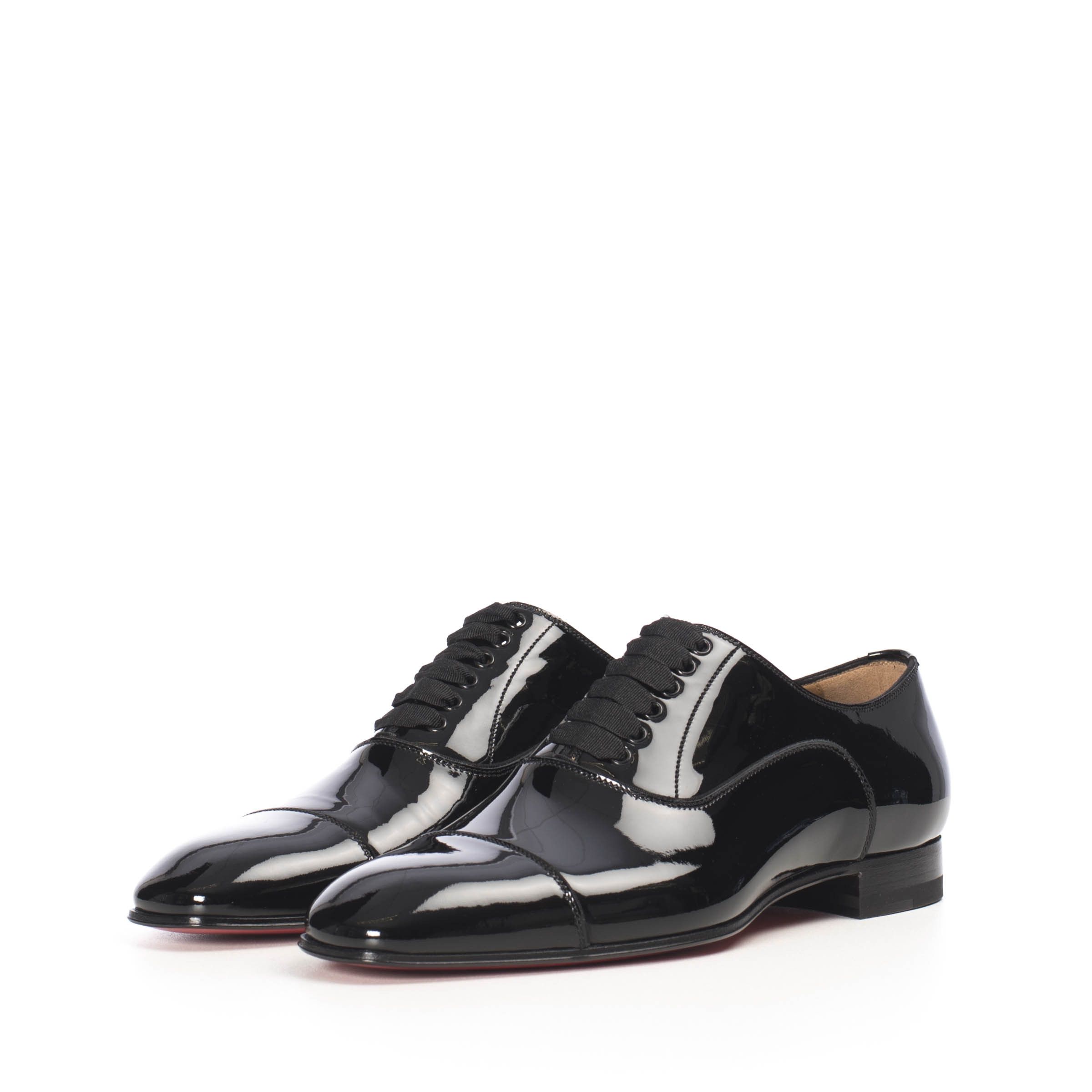 Christian Louboutin Black Patent Leather Greggo Oxford Shoes Size 40 Size US 7 / EU 40 - 3 Thumbnail